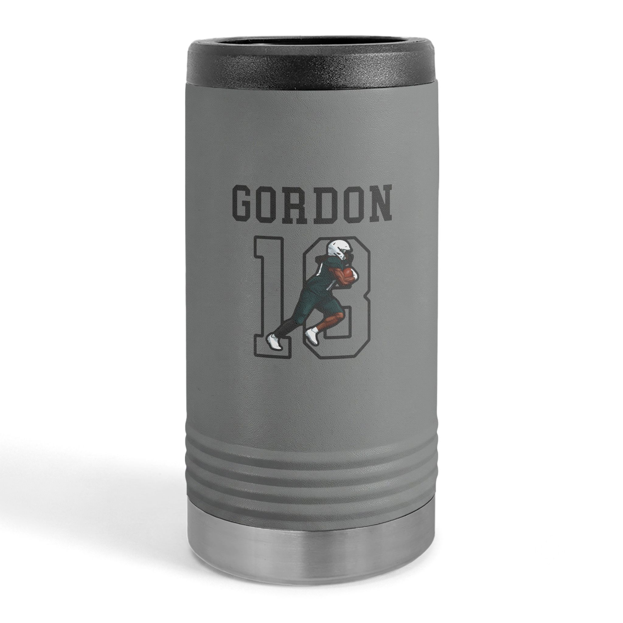 Slim Stainless Can Cooler — character_shirsey in Grey