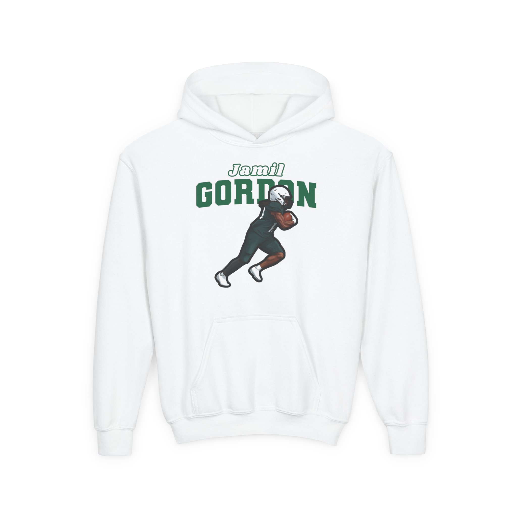Youth Hoodie — character_name_arch in White