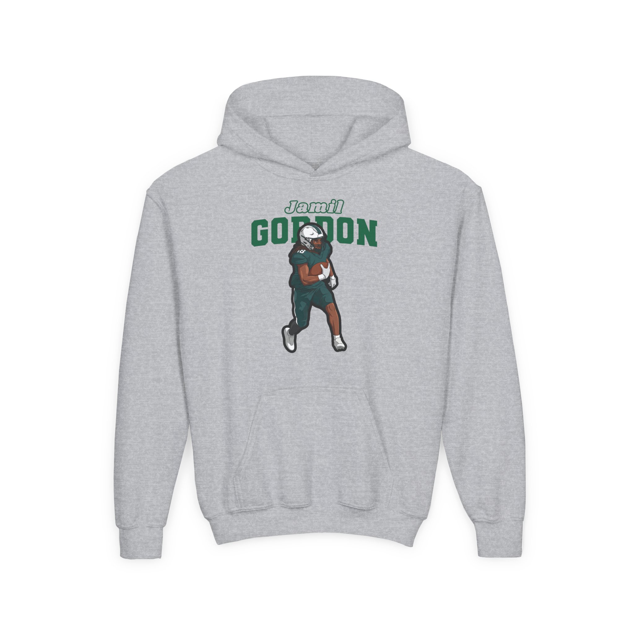 Youth Hoodie — character_name_arch in Grey