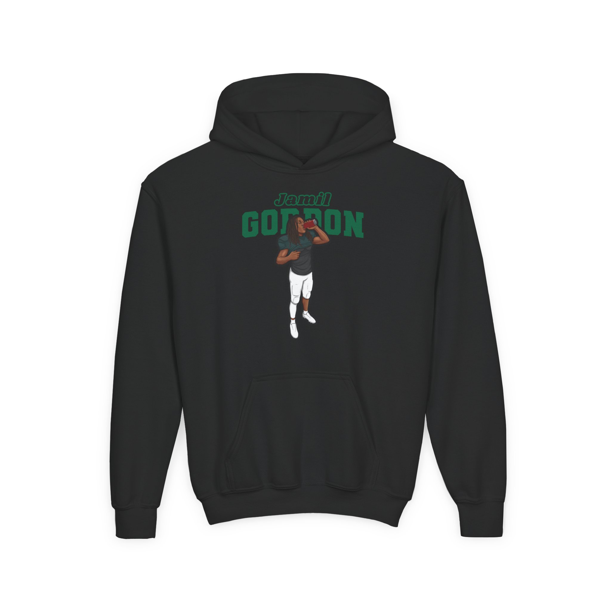 Youth Hoodie — character_name_arch in Black
