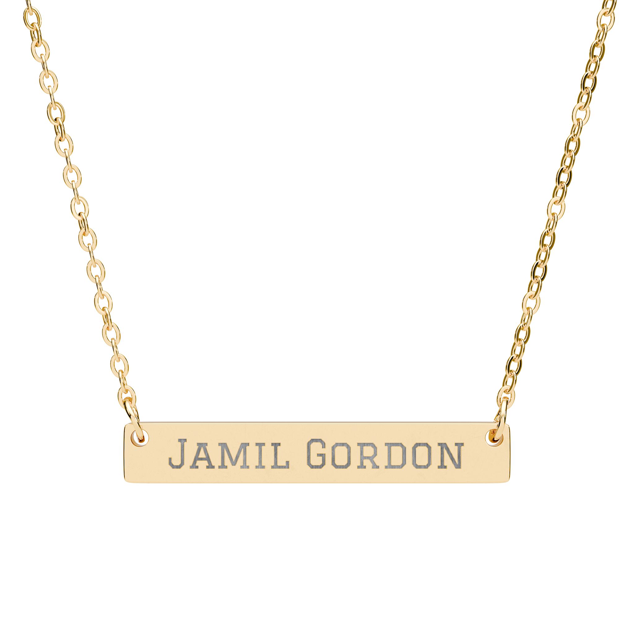 Engraved Bar Necklace — Classic in Gold