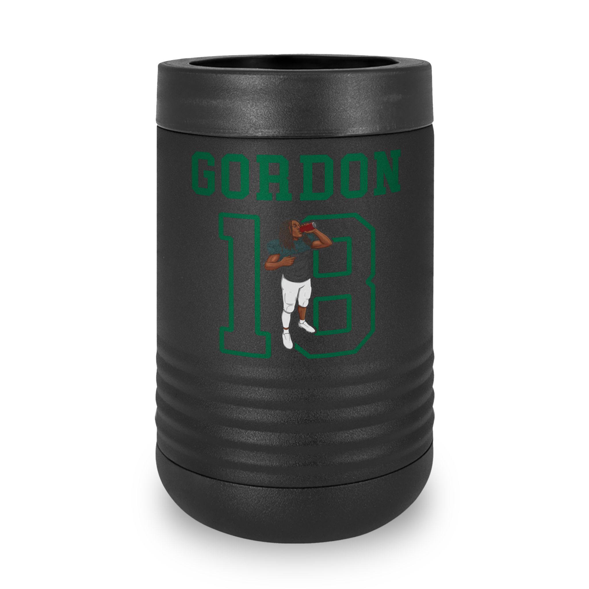 Stainless Can Cooler — character_shirsey in Black