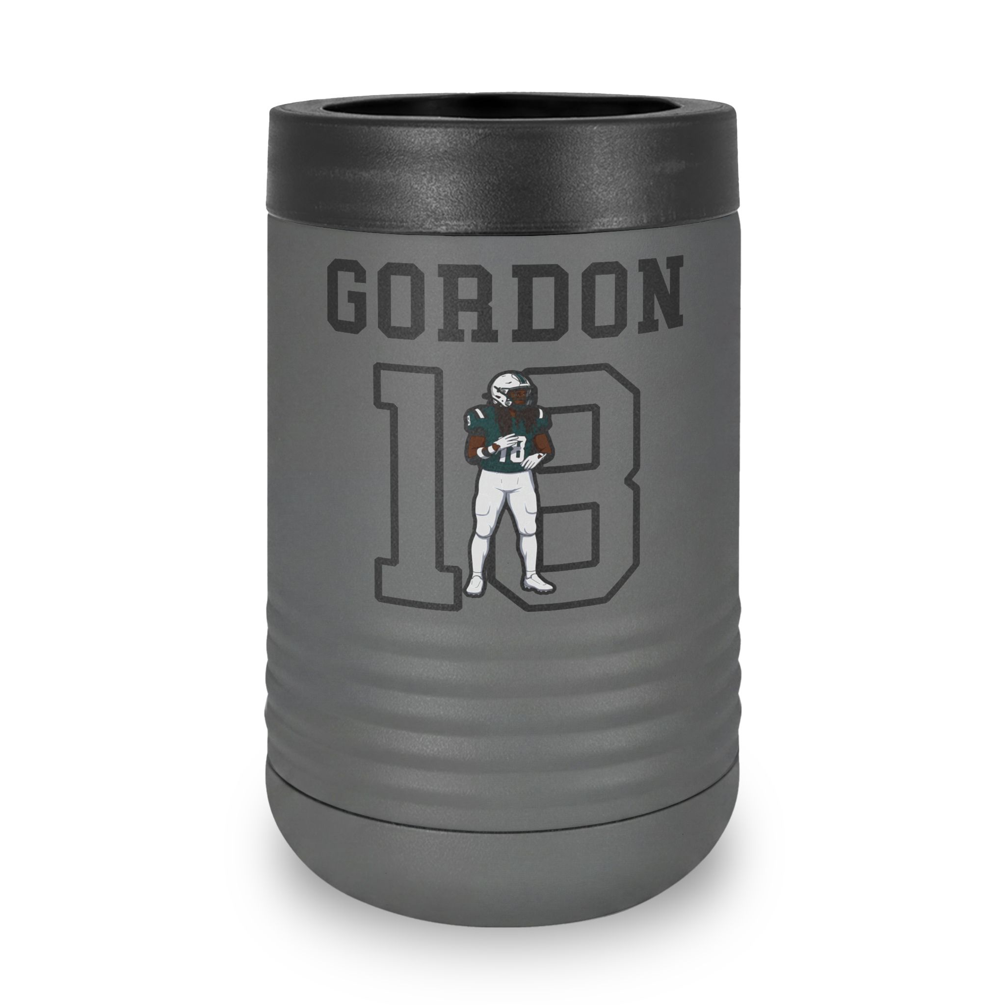 Stainless Can Cooler — character_shirsey in Grey