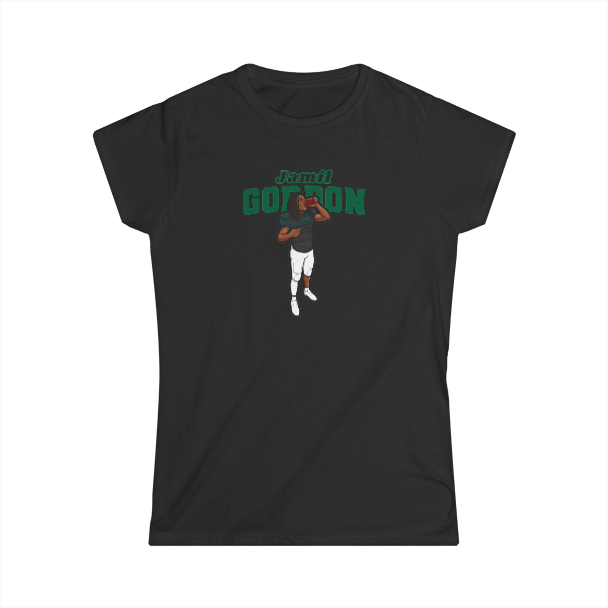 Women's Softstyle Tee — character_name_arch in Black