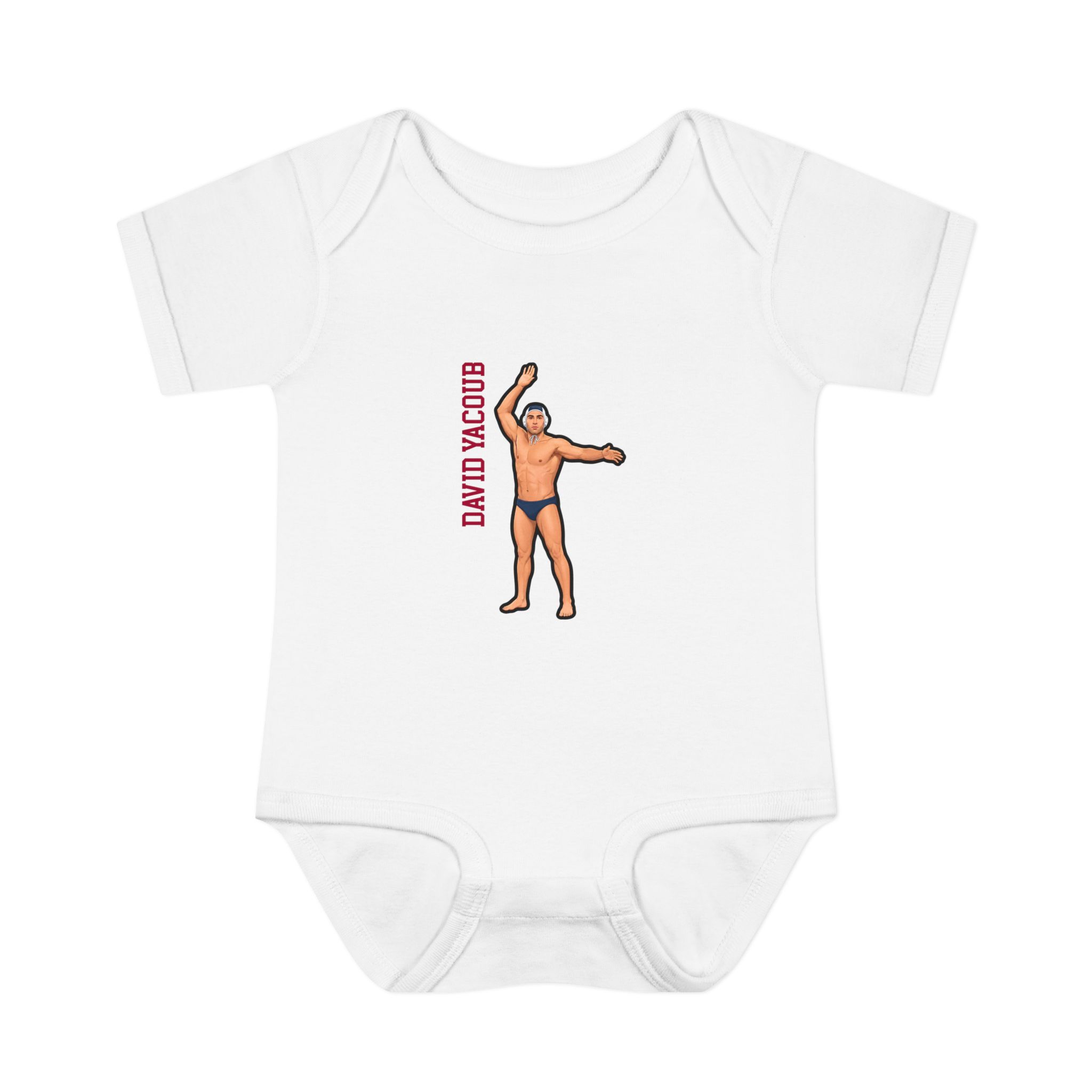 Baby Onesie — character_name_vertical in White