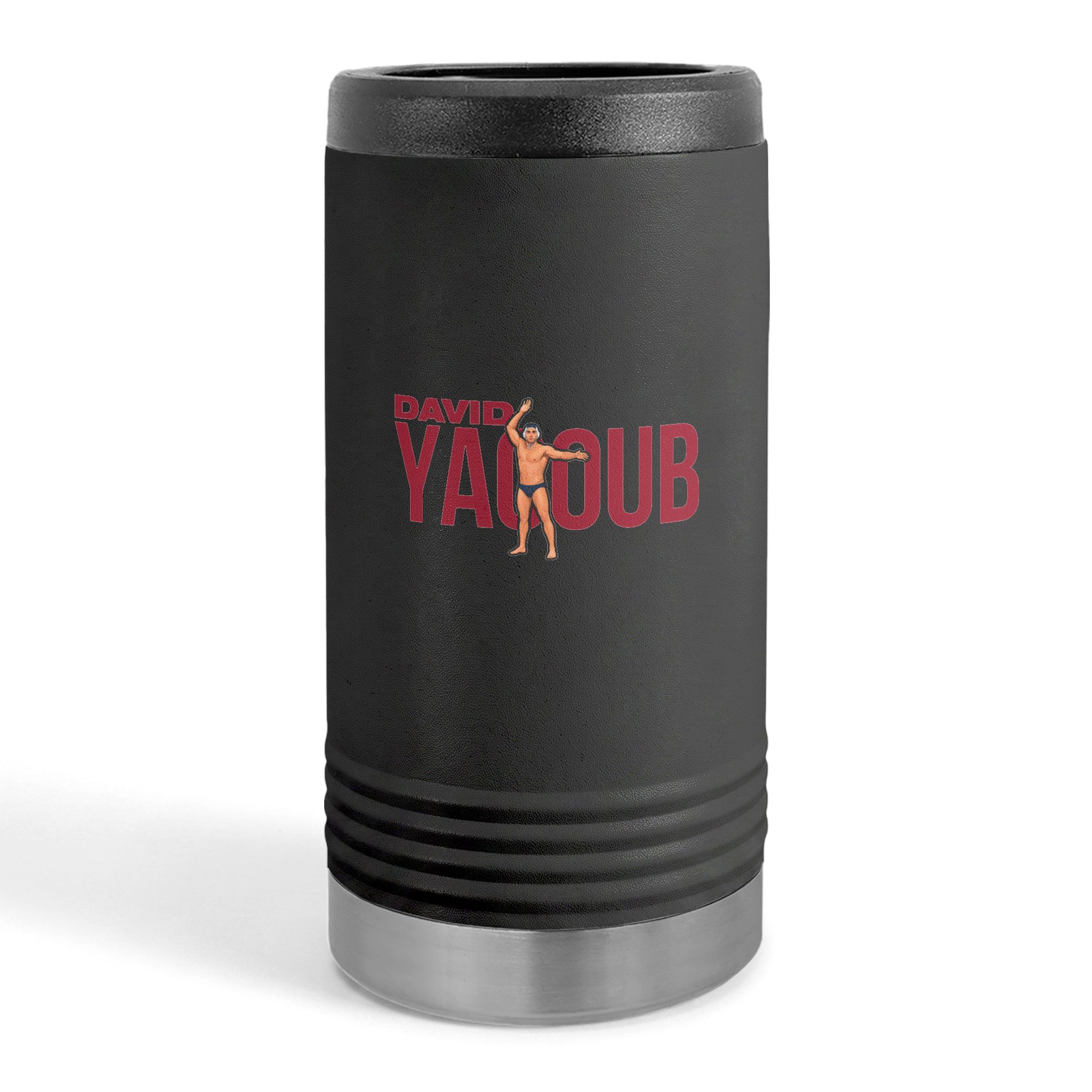 Slim Stainless Can Cooler — character_player_name in Black