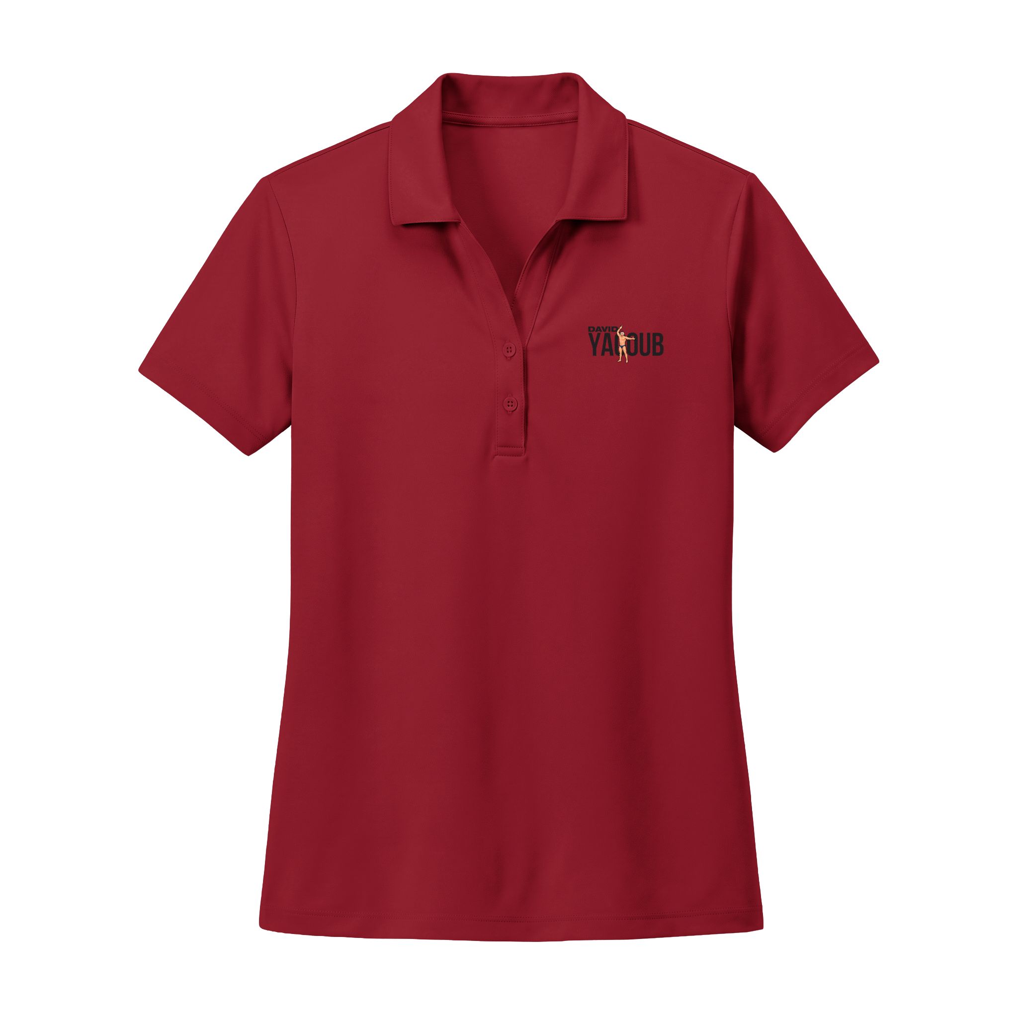 Women's Polo — character_player_name in Red