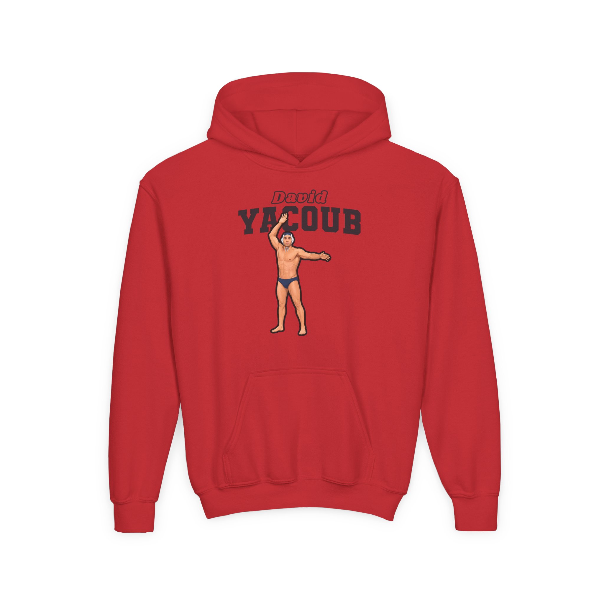 Youth Hoodie — character_name_arch in Red