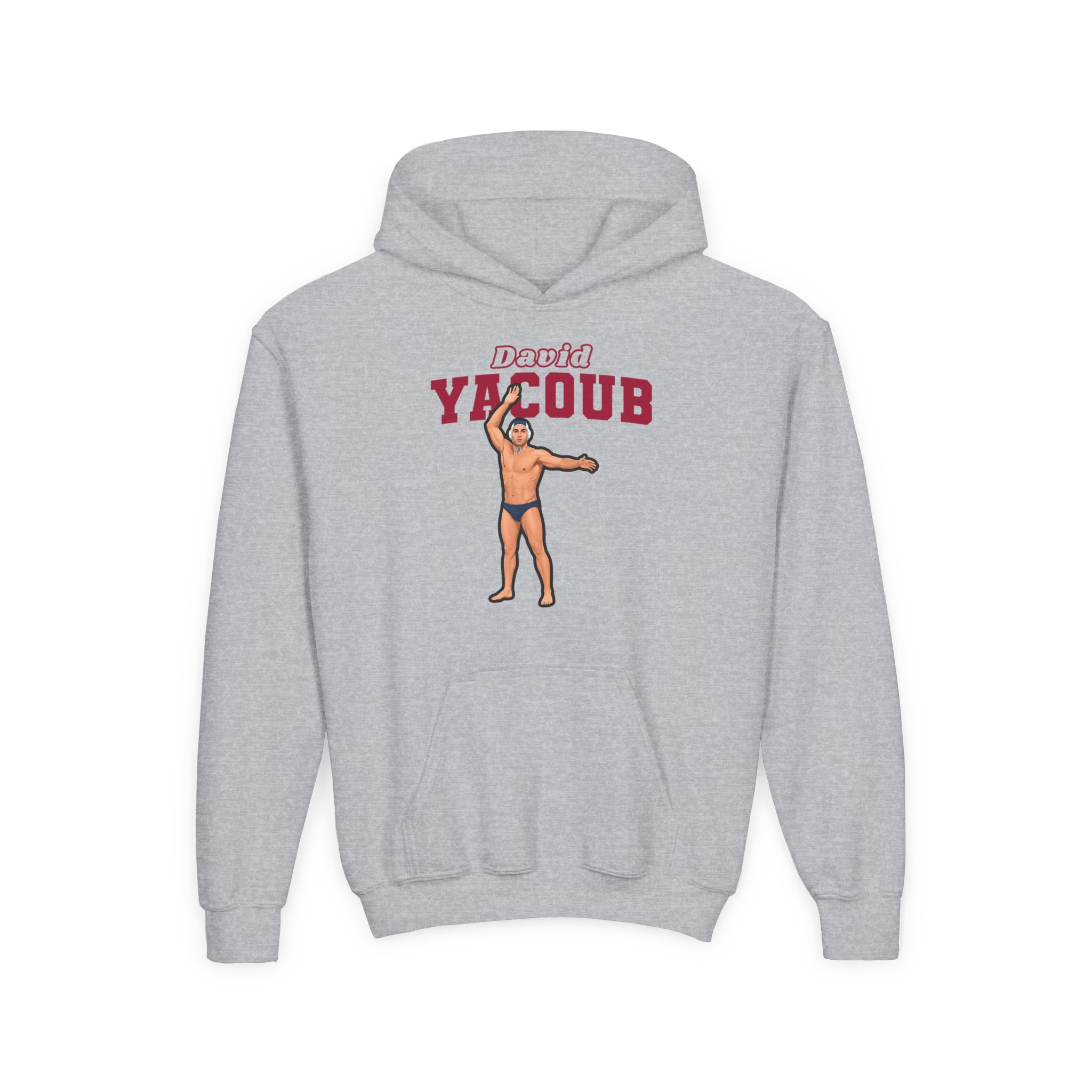 Youth Hoodie — character_name_arch in Grey