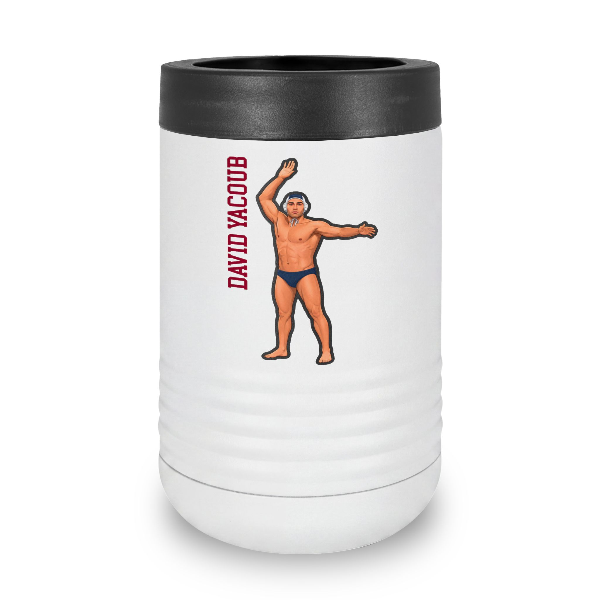 Stainless Can Cooler — character_name_vertical in White