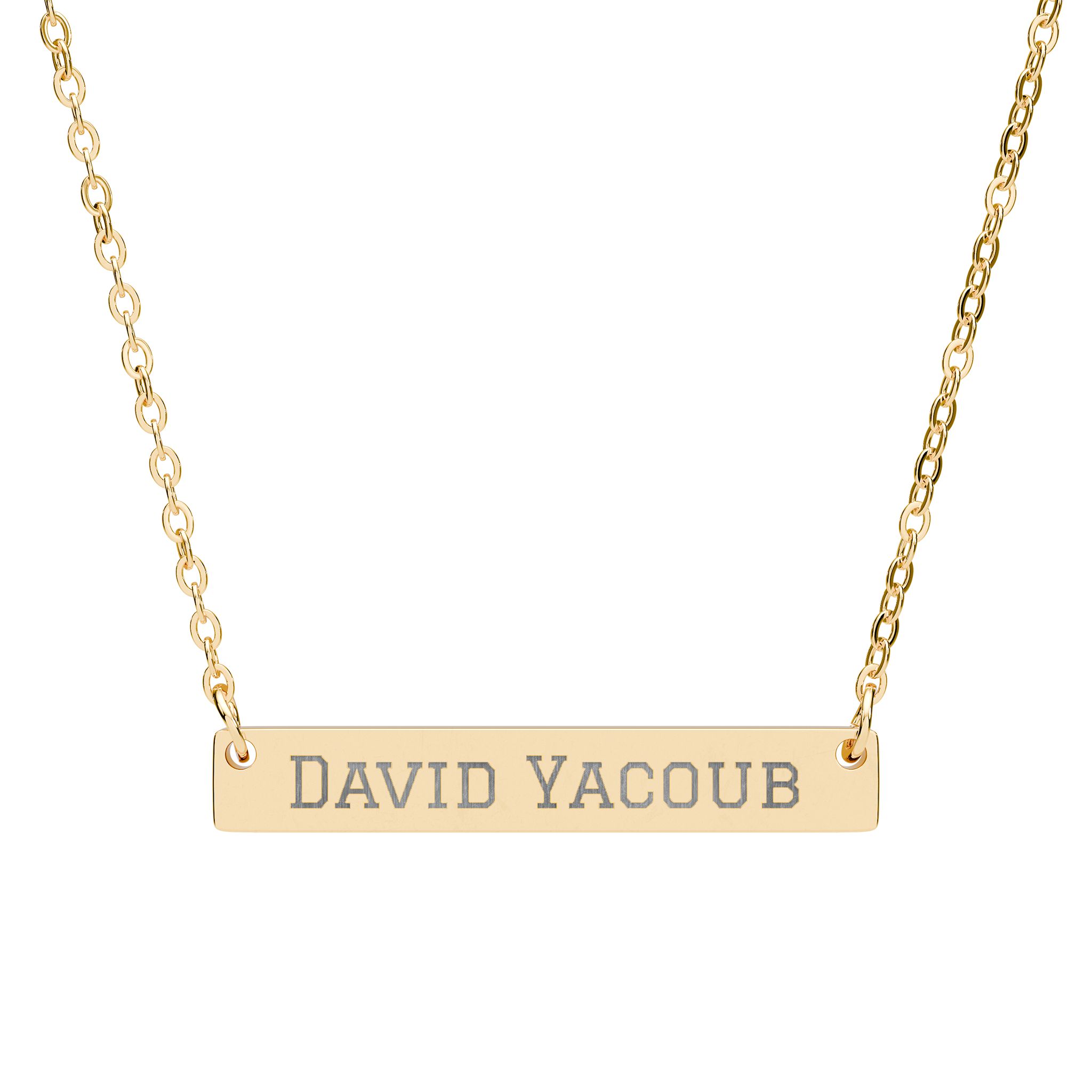 Engraved Bar Necklace — Classic in Gold