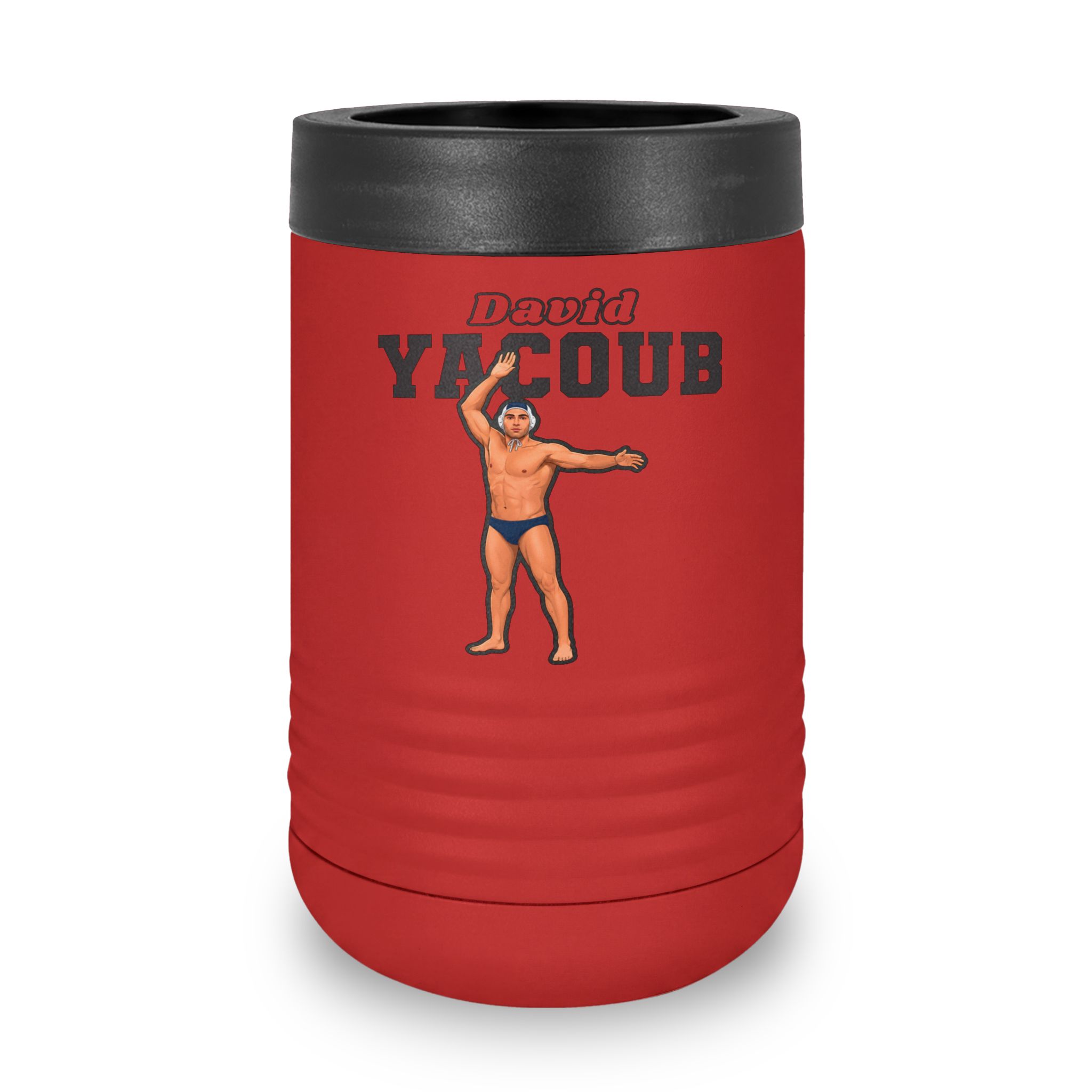 Stainless Can Cooler — character_name_arch in Red