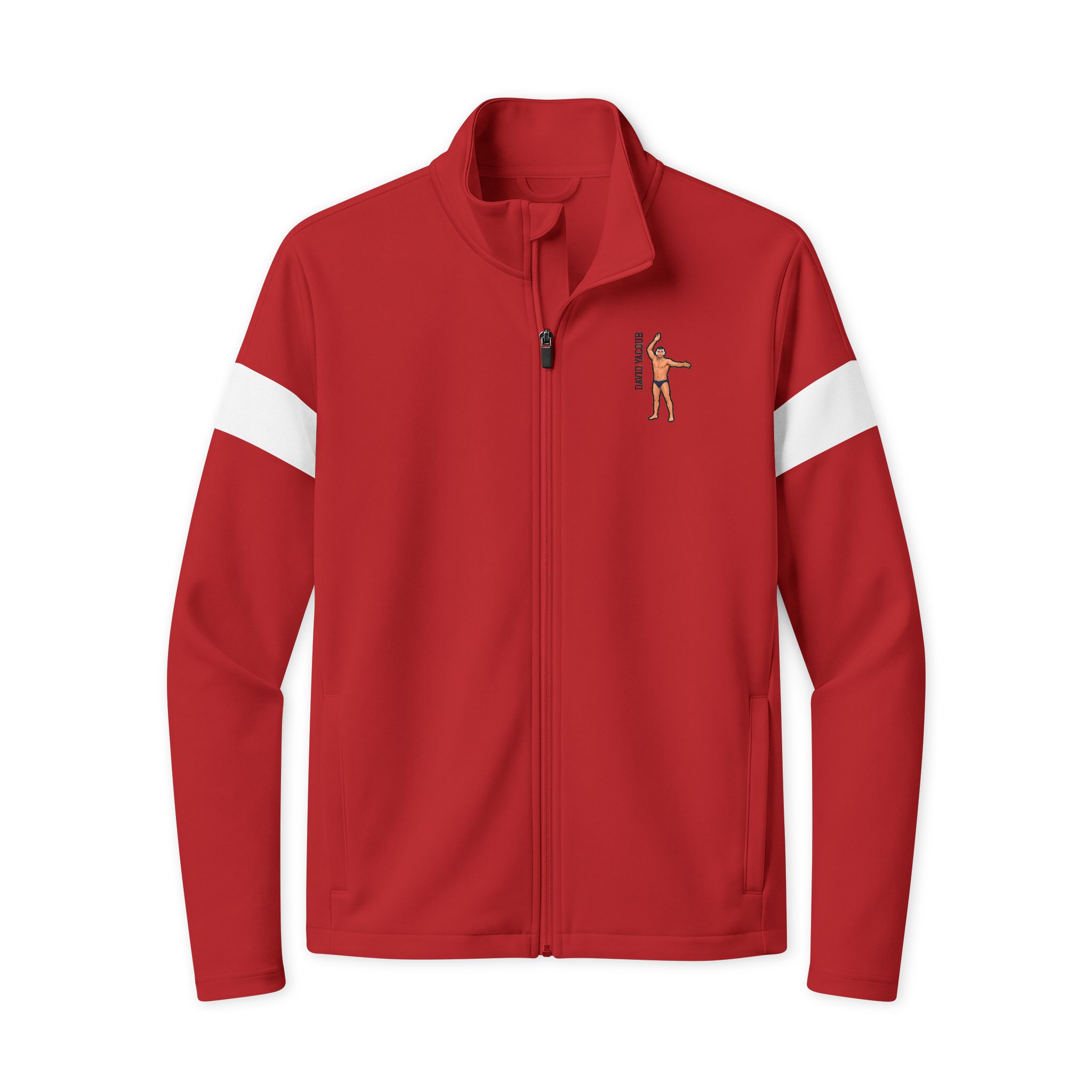 Travel Full-Zip Jacket — character_name_vertical in Deep Red/ White