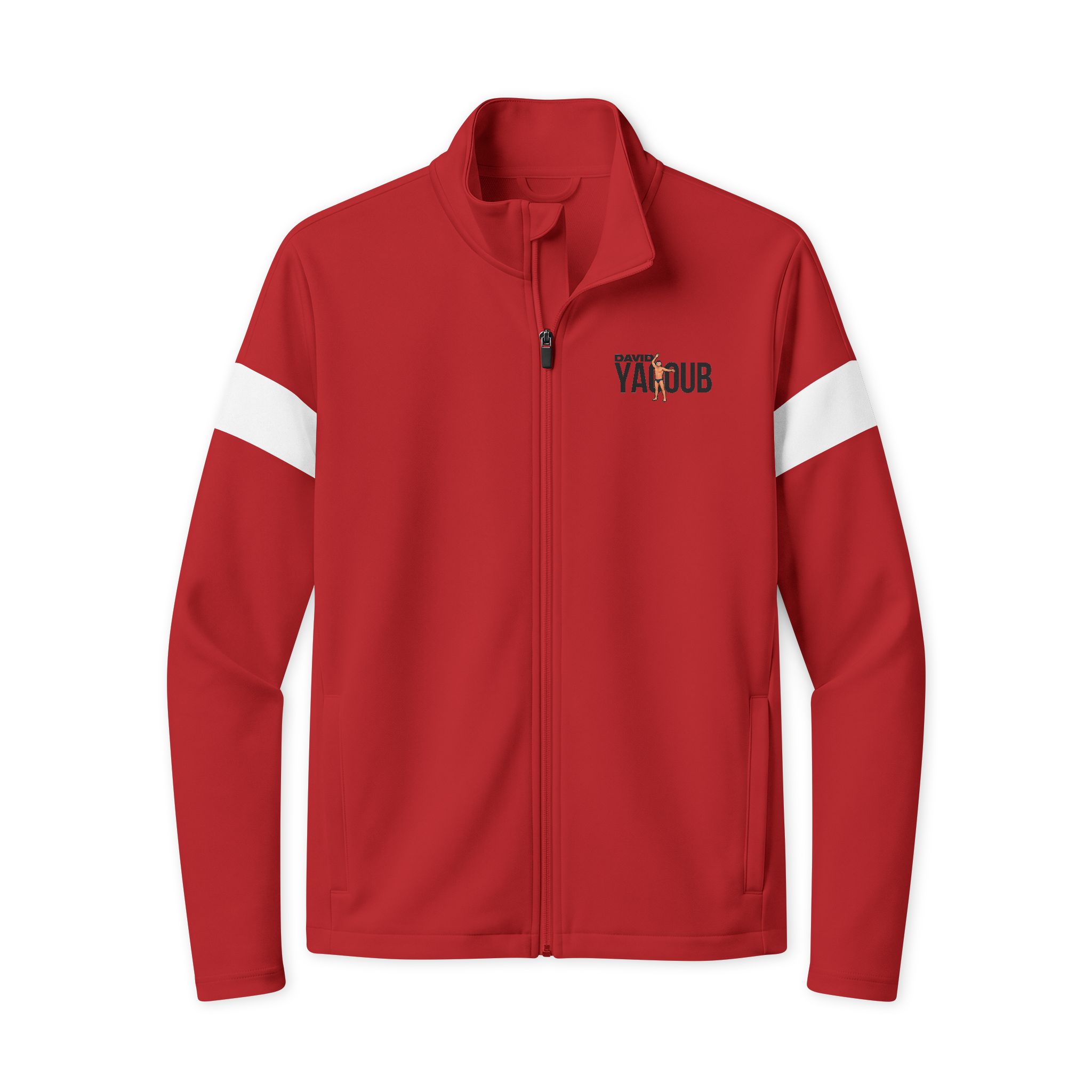 Travel Full-Zip Jacket — character_player_name in Deep Red/ White
