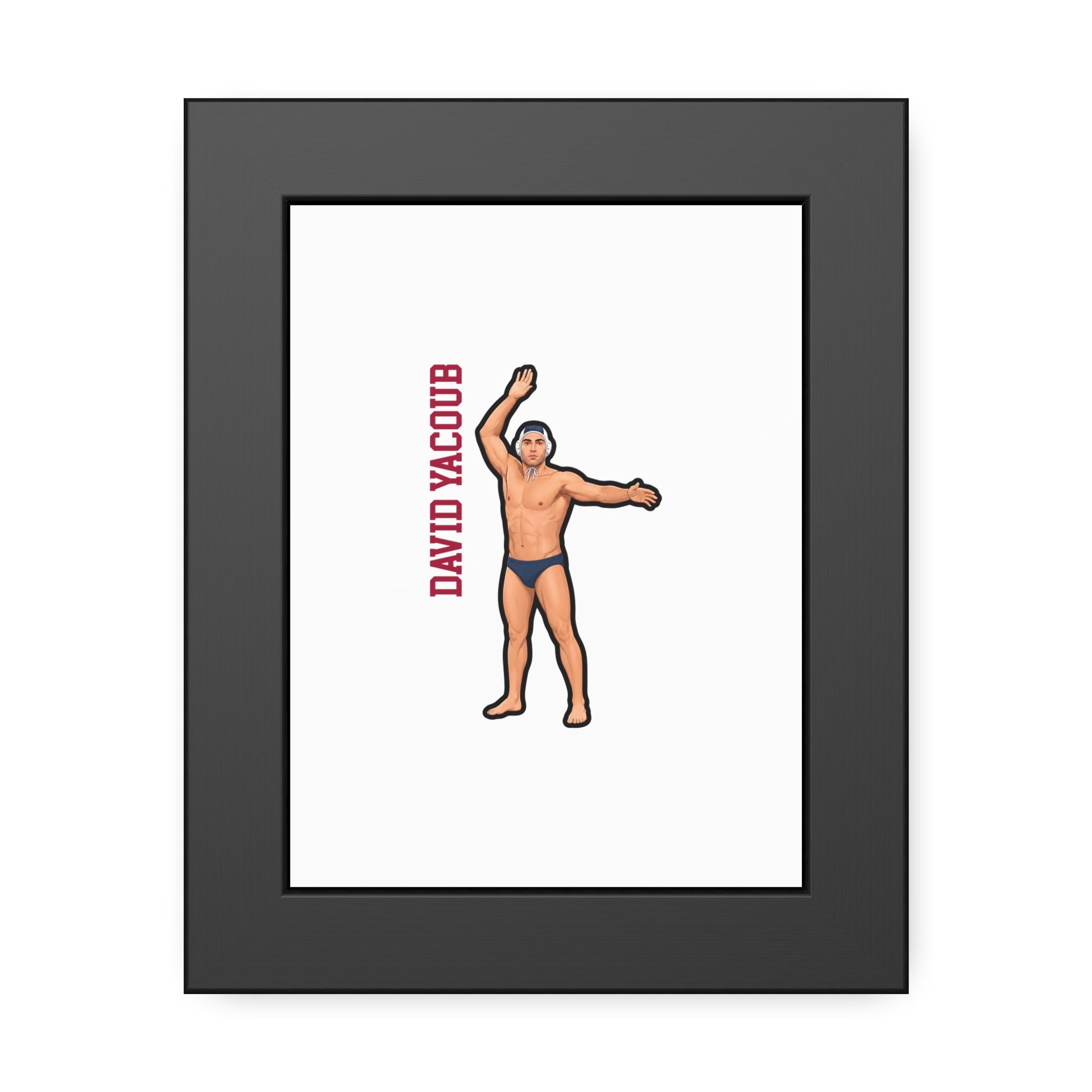 Framed Poster — character_name_vertical in Black