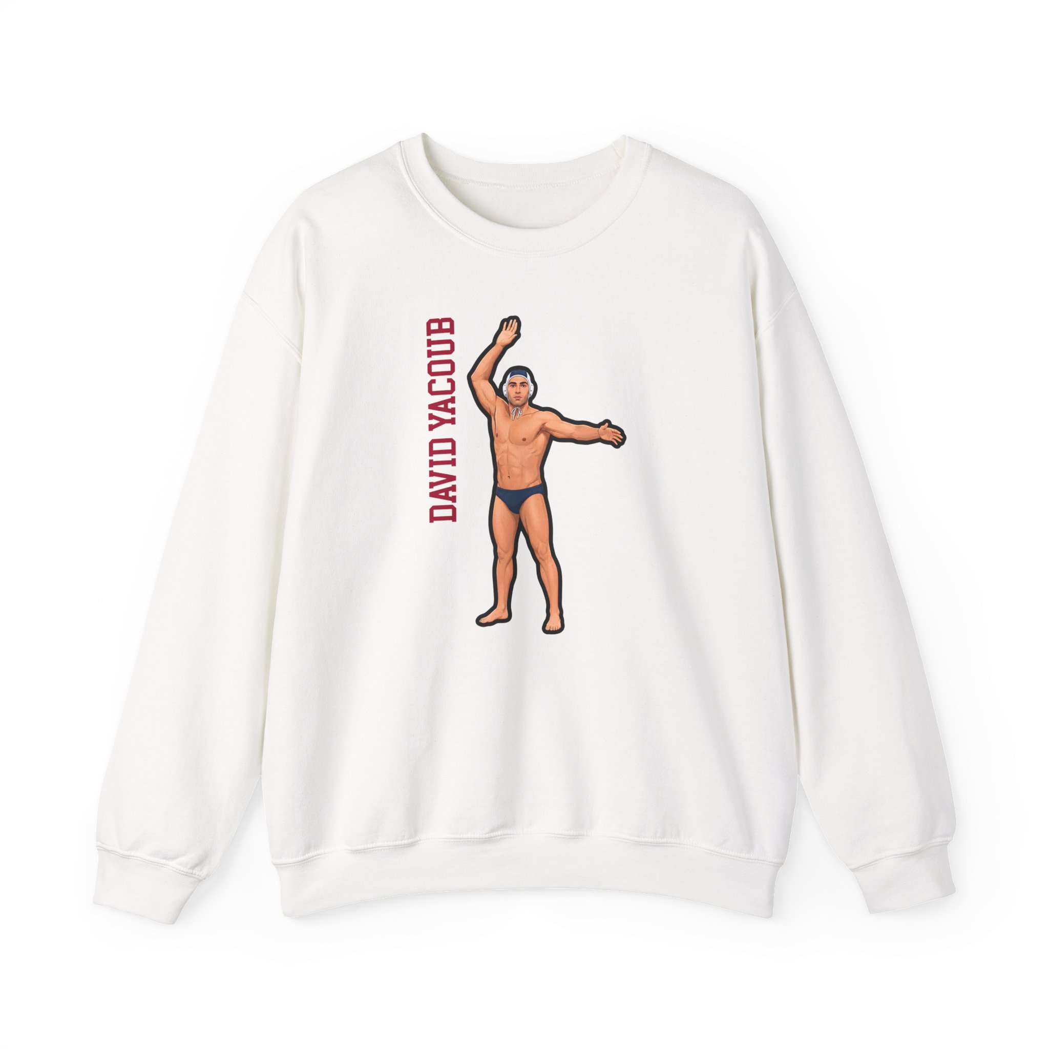Crewneck Sweatshirt — character_name_vertical in White