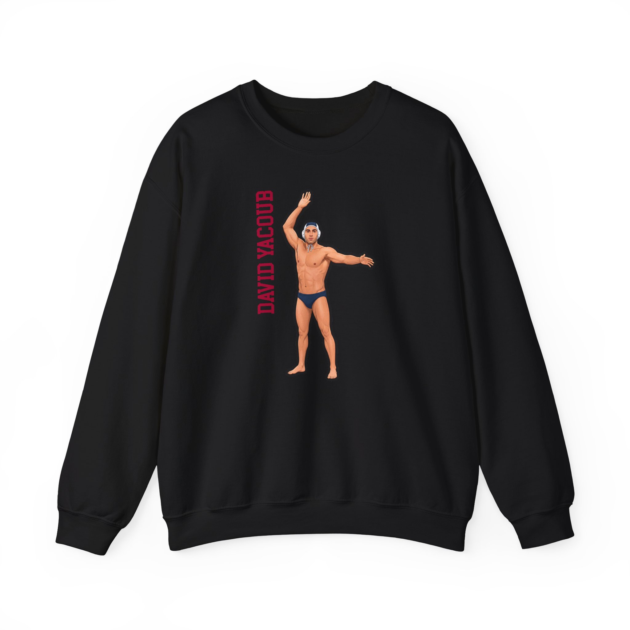 Crewneck Sweatshirt — character_name_vertical in Black