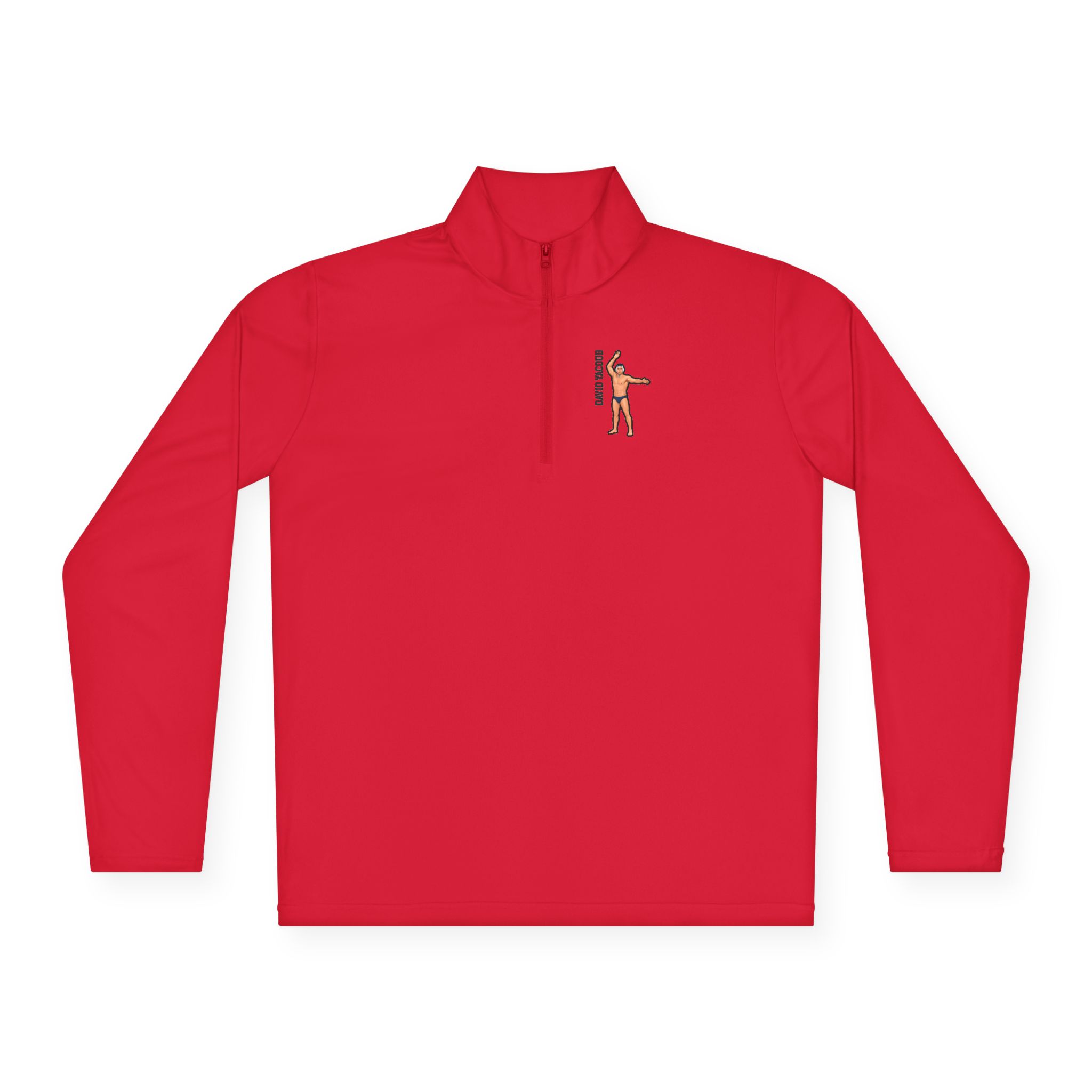 Q-Zip Pullover — character_name_vertical in Red