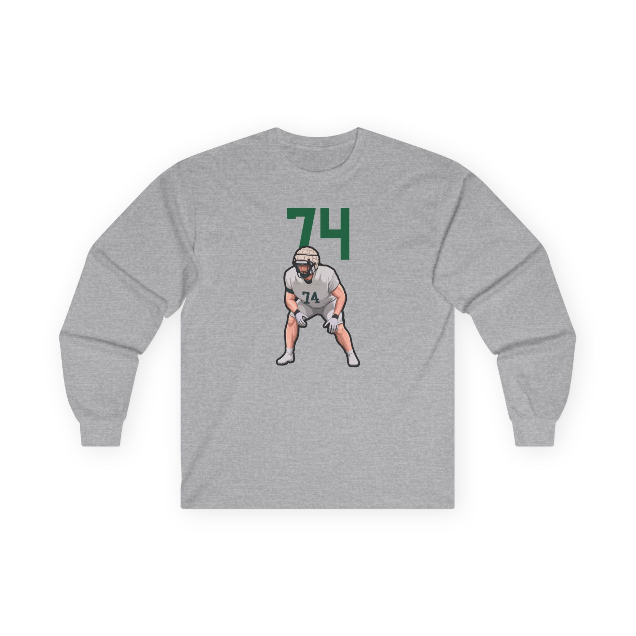 Long Sleeve Tee — character_number_top in Grey