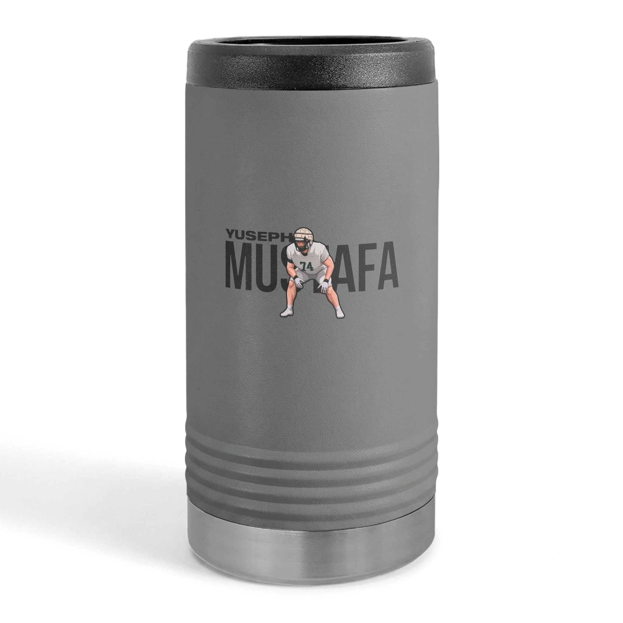 Slim Stainless Can Cooler — character_player_name in Grey