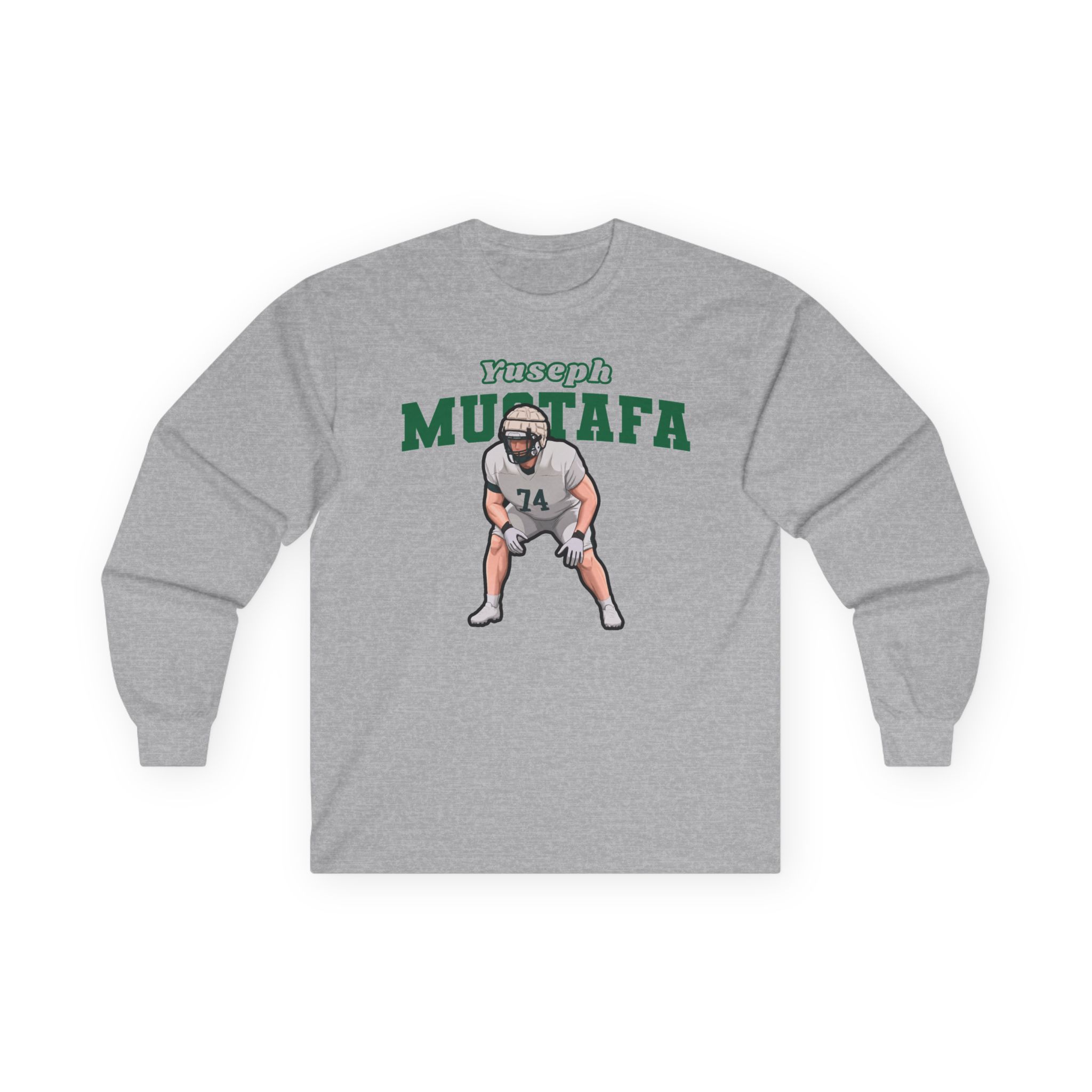 Long Sleeve Tee — character_name_arch in Grey
