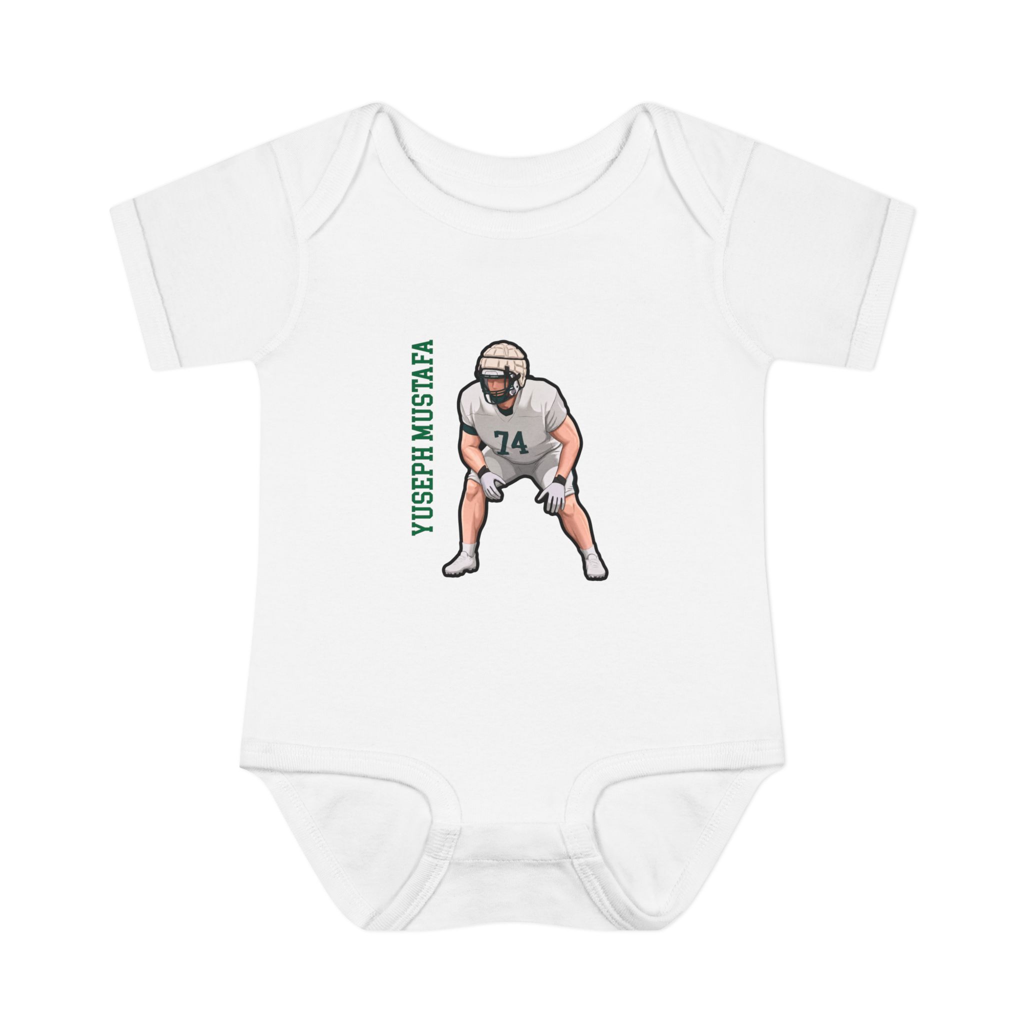 Baby Onesie — character_name_vertical in White