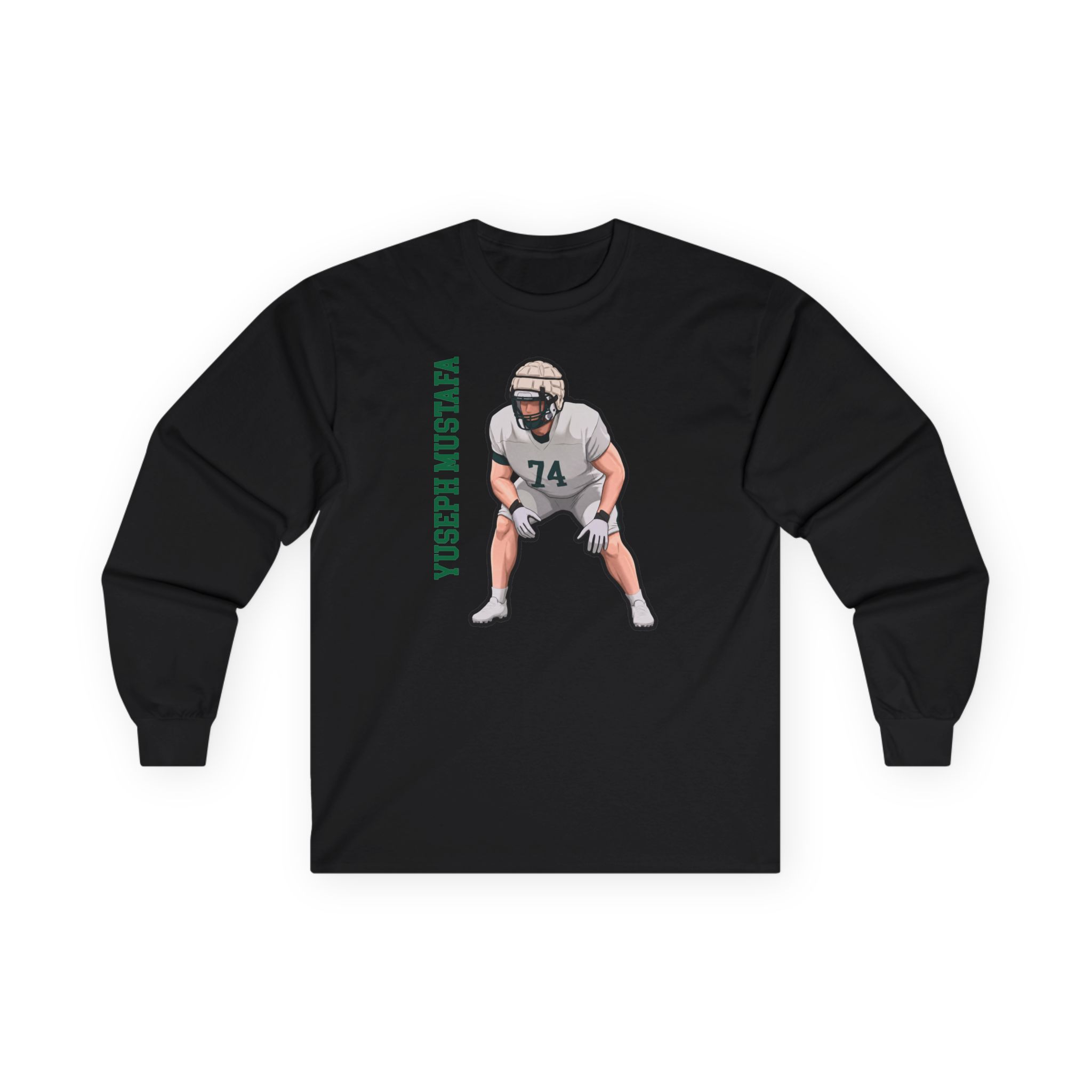 Long Sleeve Tee — character_name_vertical in Black