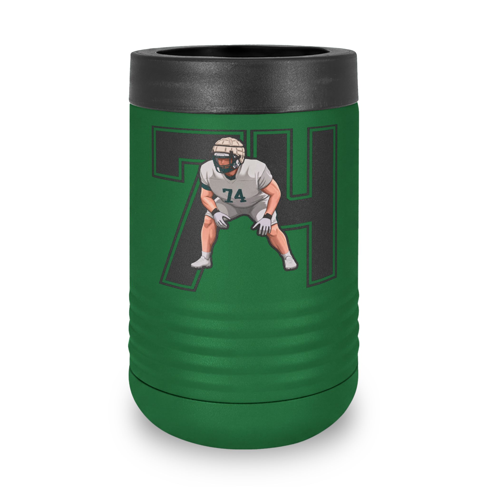 Stainless Can Cooler — character_number in Green