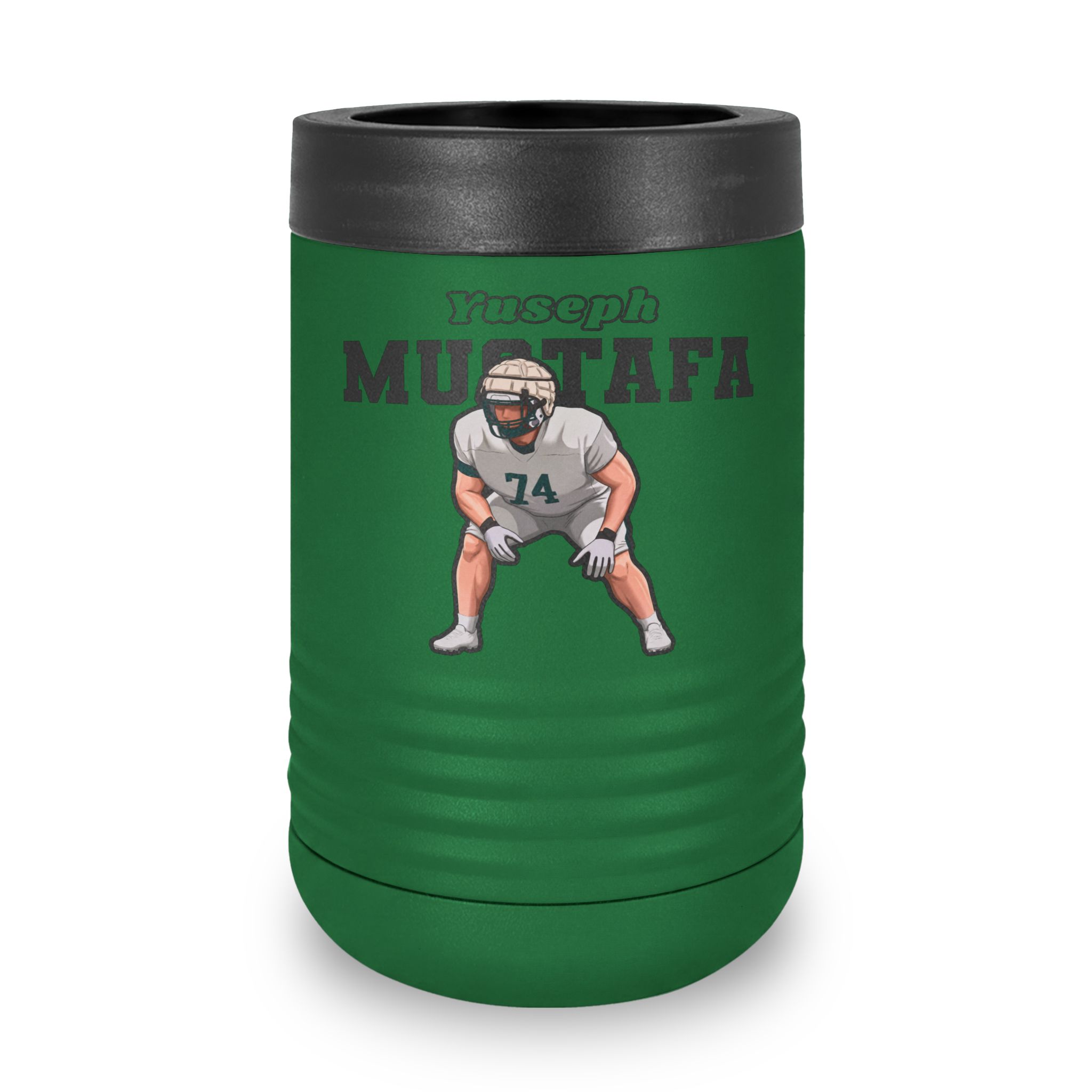 Stainless Can Cooler — character_name_arch in Green