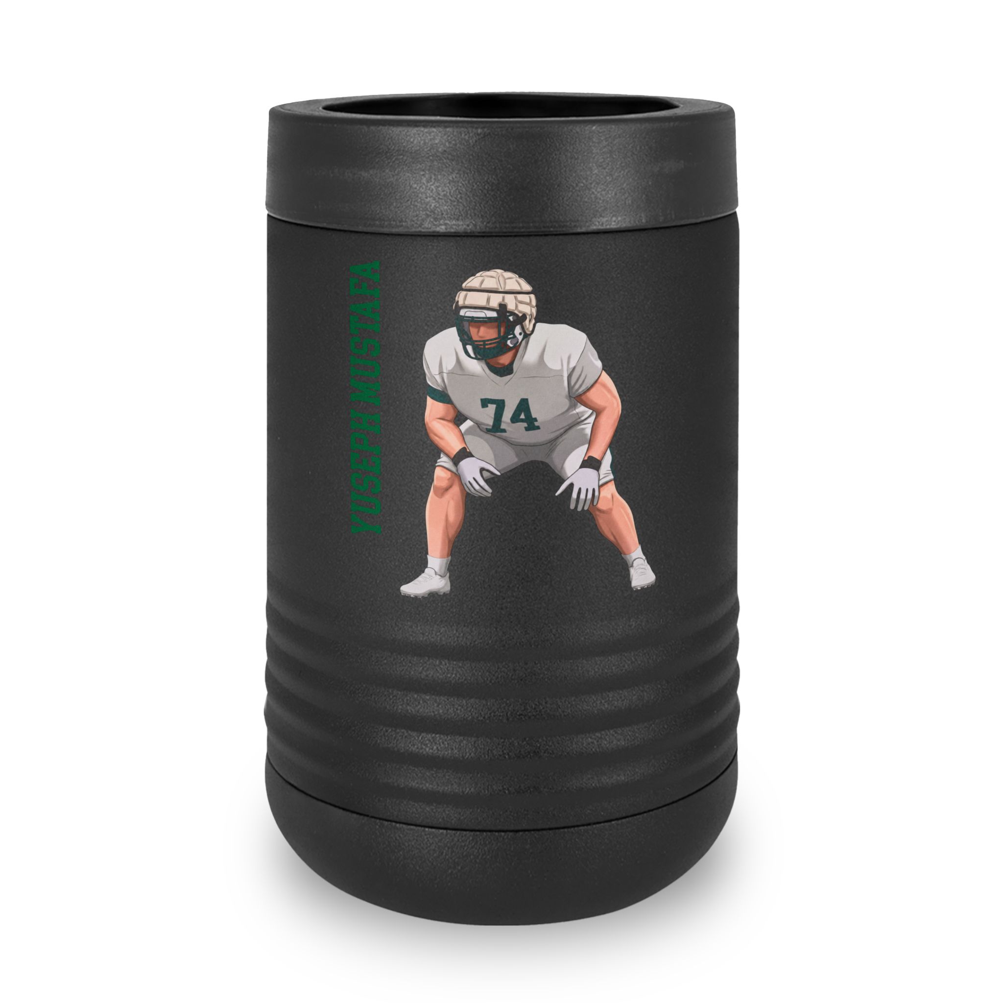 Stainless Can Cooler — character_name_vertical in Black