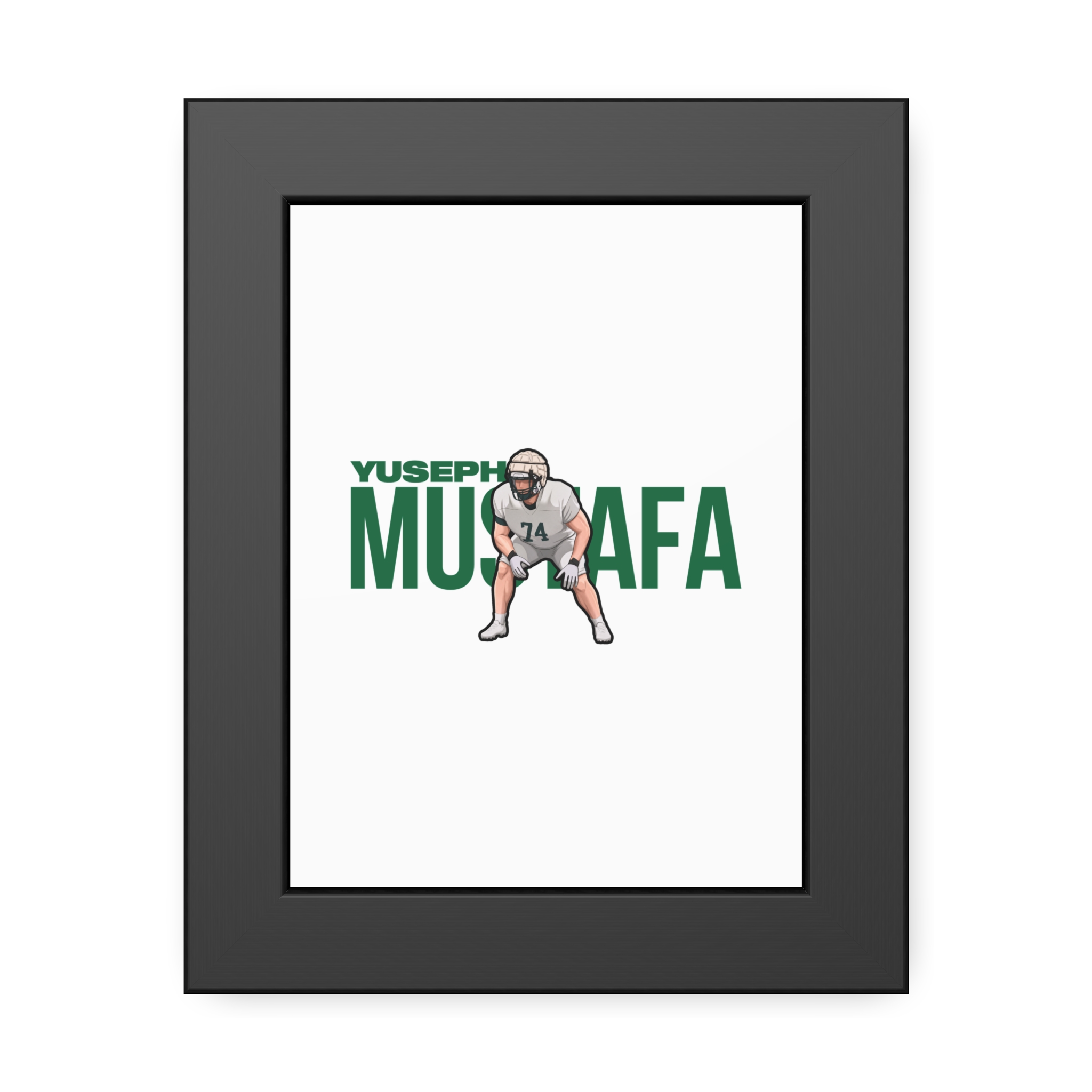 Framed Poster — character_player_name in Black