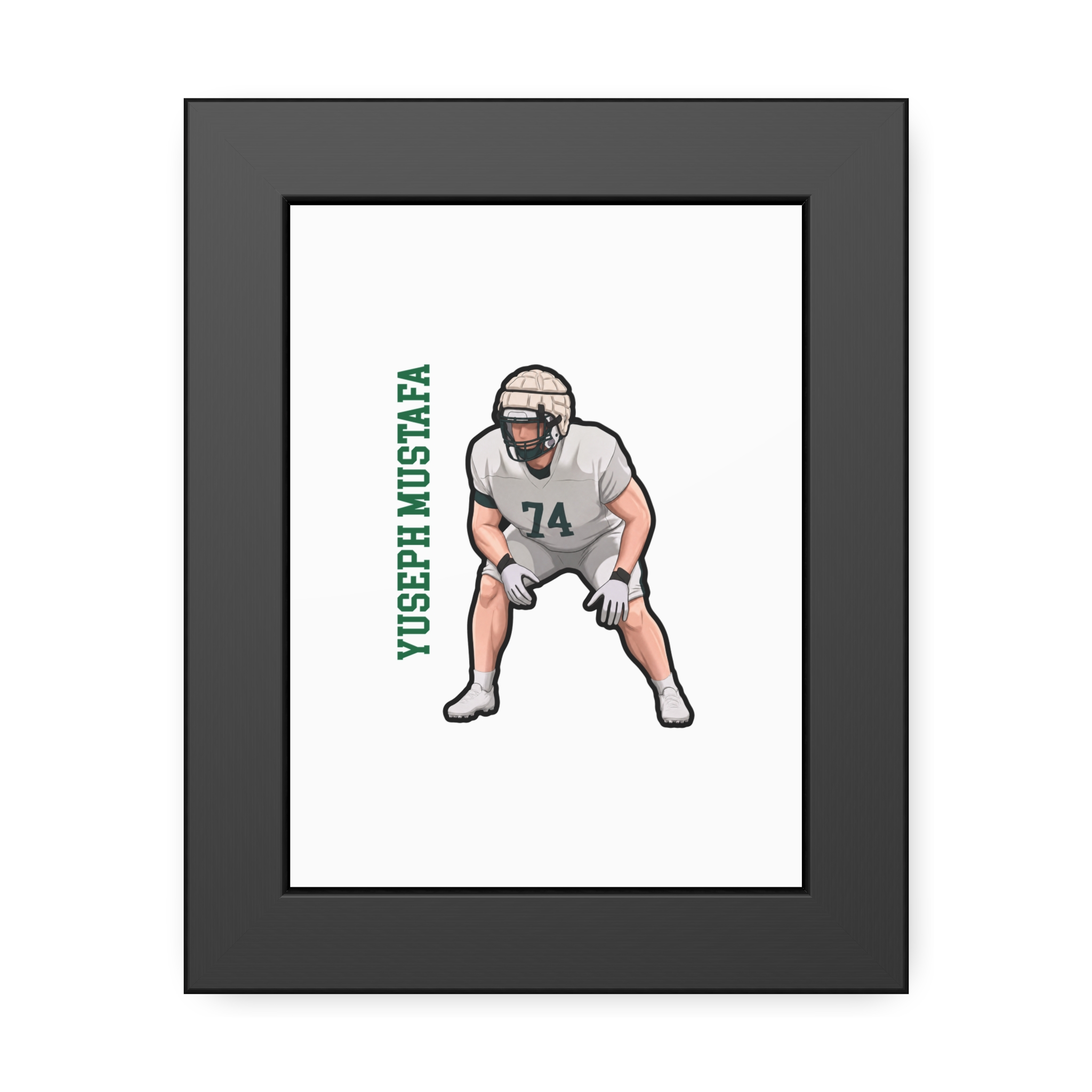 Framed Poster — character_name_vertical in Black