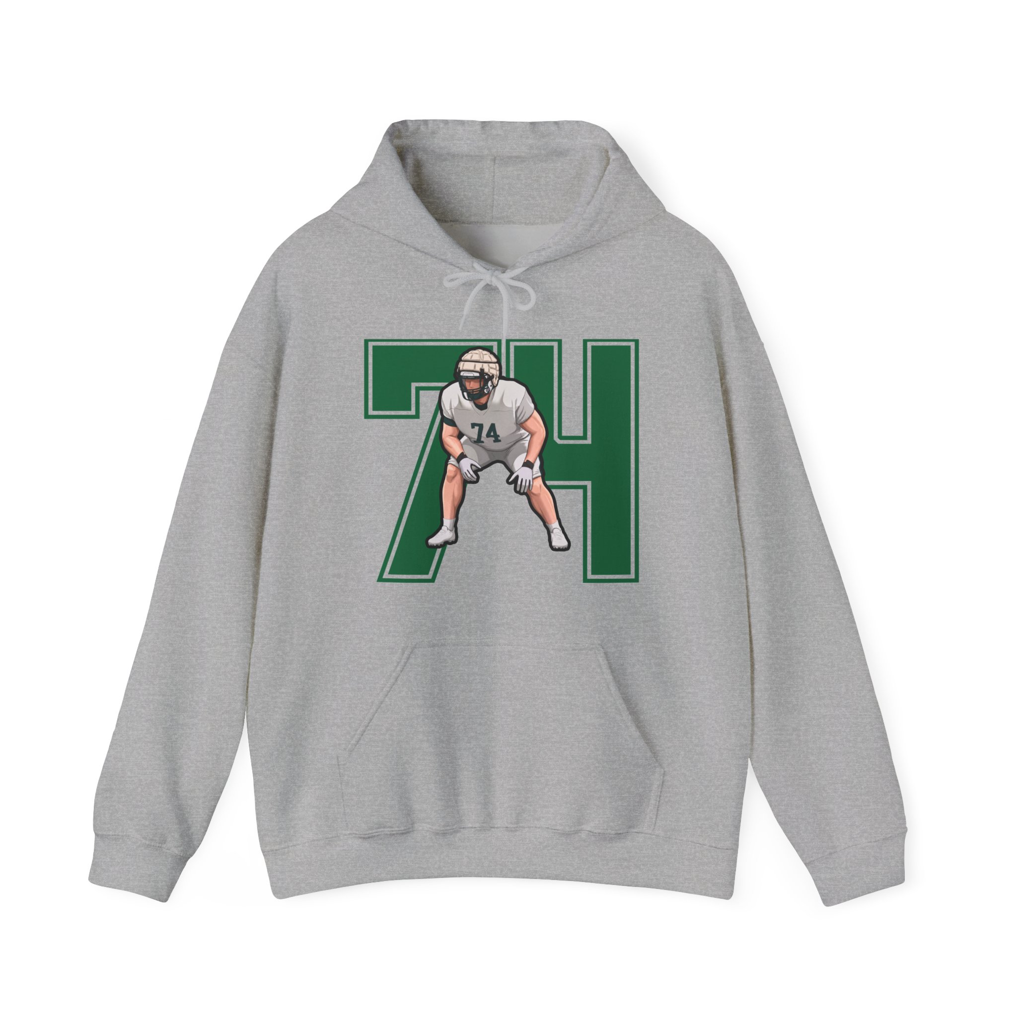 Hoodie — character_number in Grey