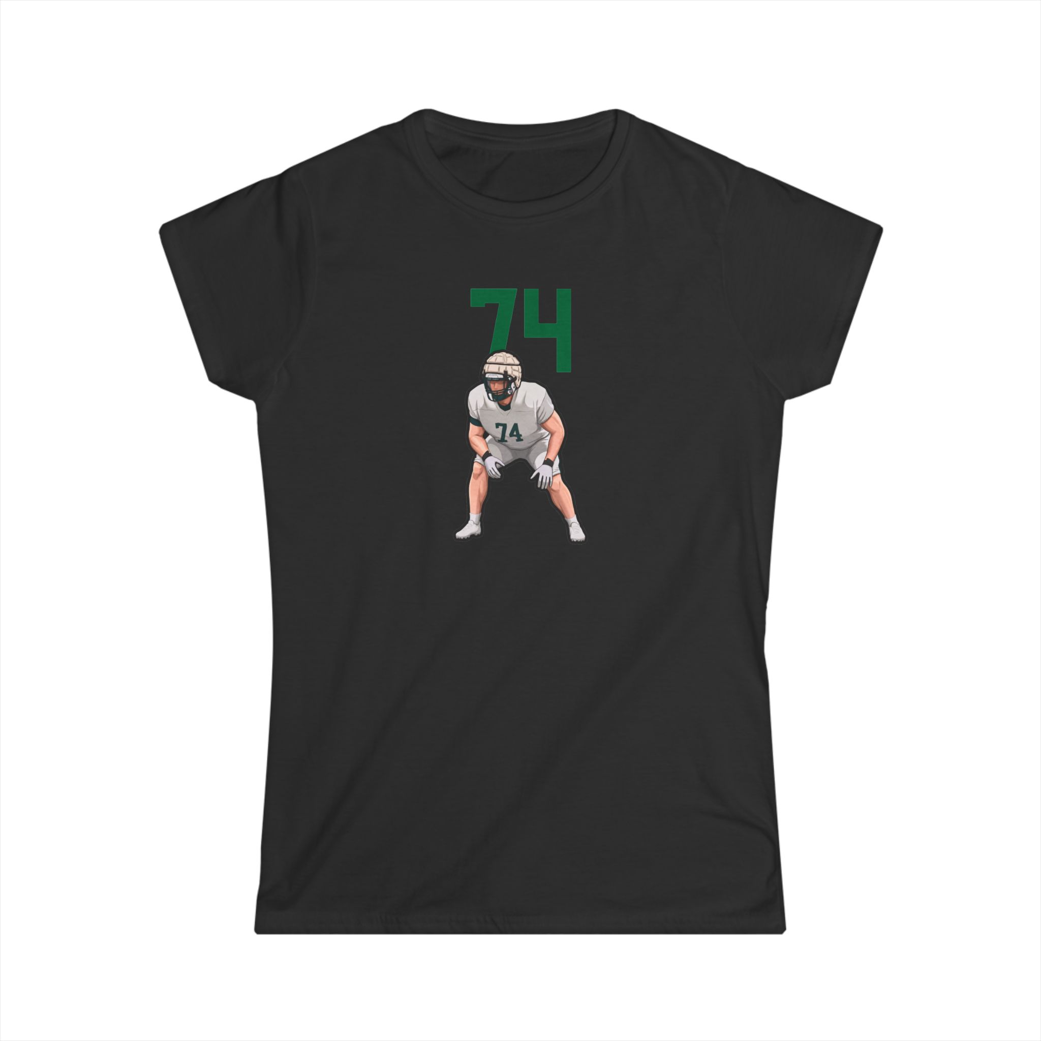 Women's Softstyle Tee — character_number_top in Black