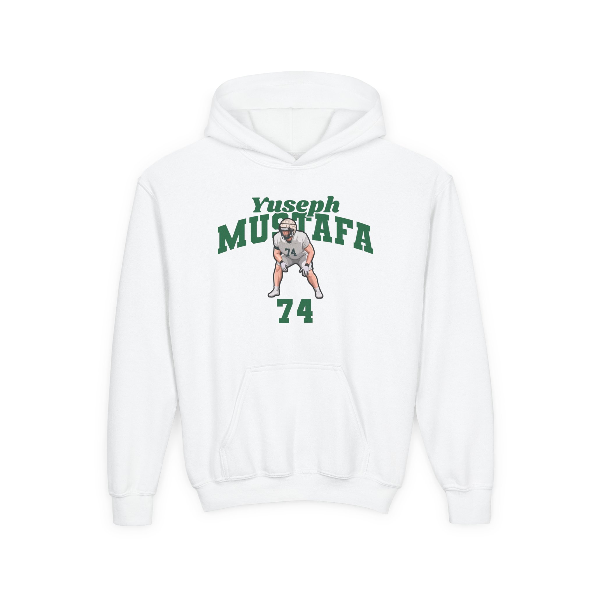 Youth Hoodie — character_signature_arch in White