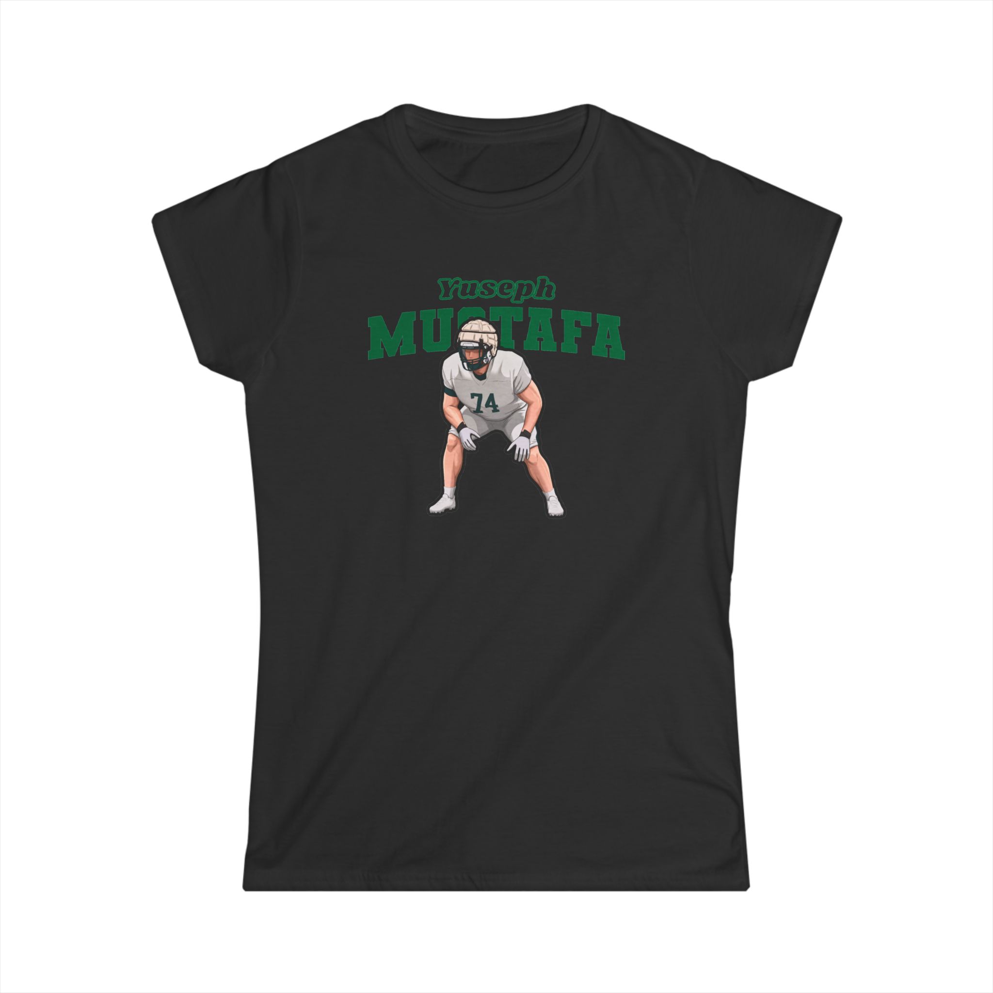 Women's Softstyle Tee — character_name_arch in Black