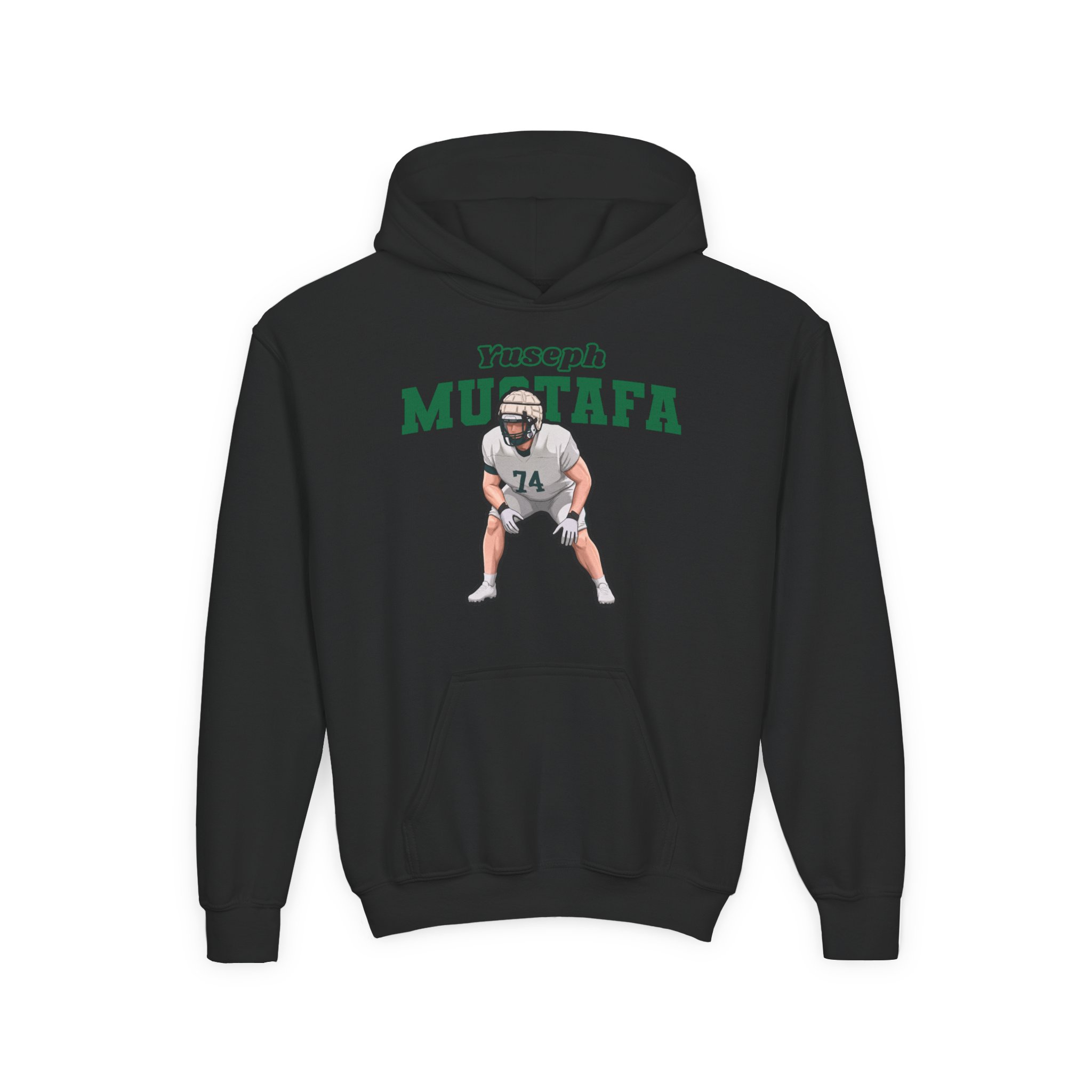 Youth Hoodie — character_name_arch in Black