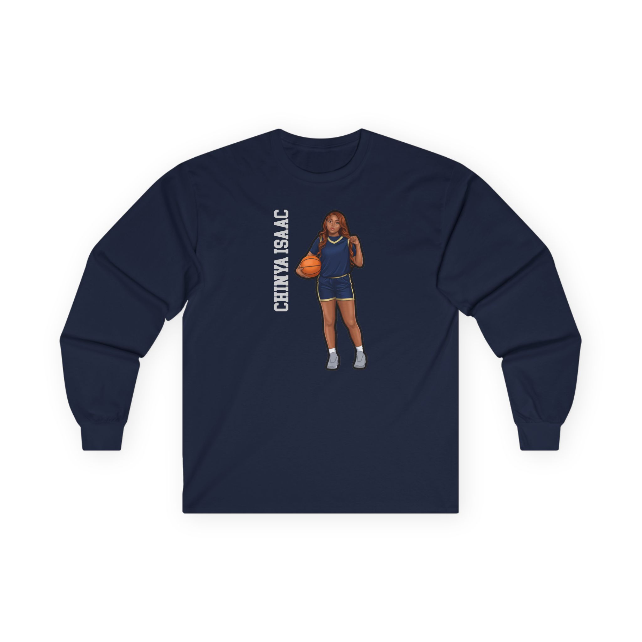 Long Sleeve Tee — character_name_vertical in Navy