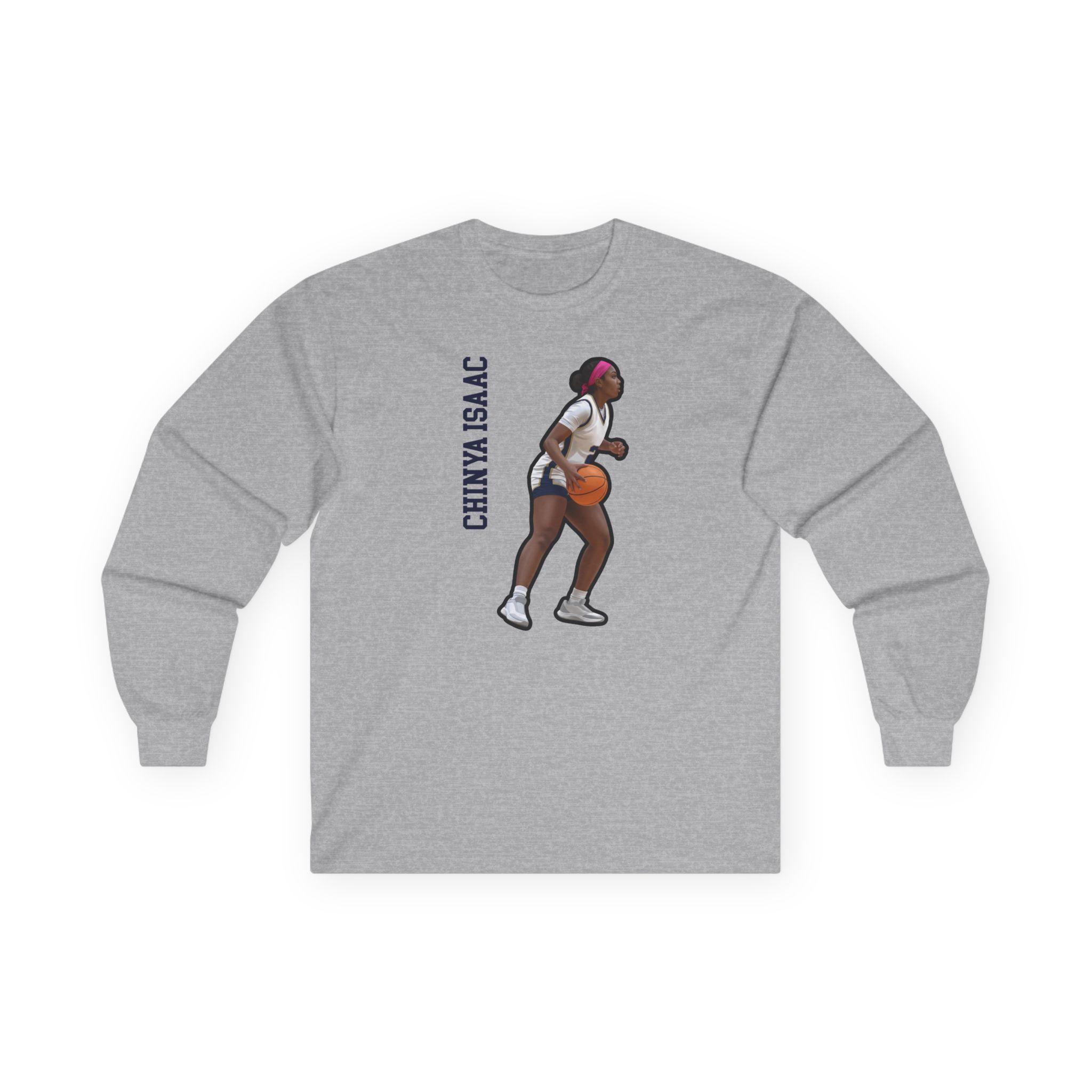 Long Sleeve Tee — character_name_vertical in Grey