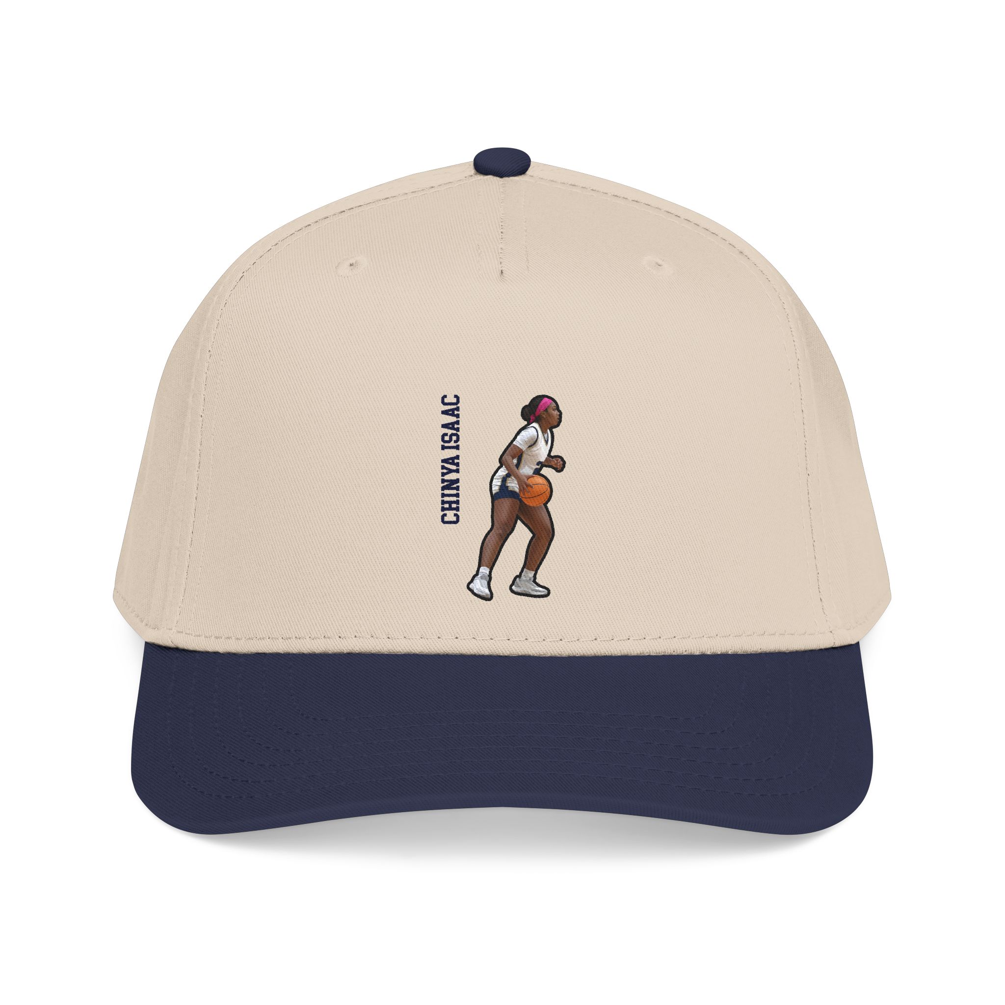 Baseball Cap — character_name_vertical in Navy / Natural