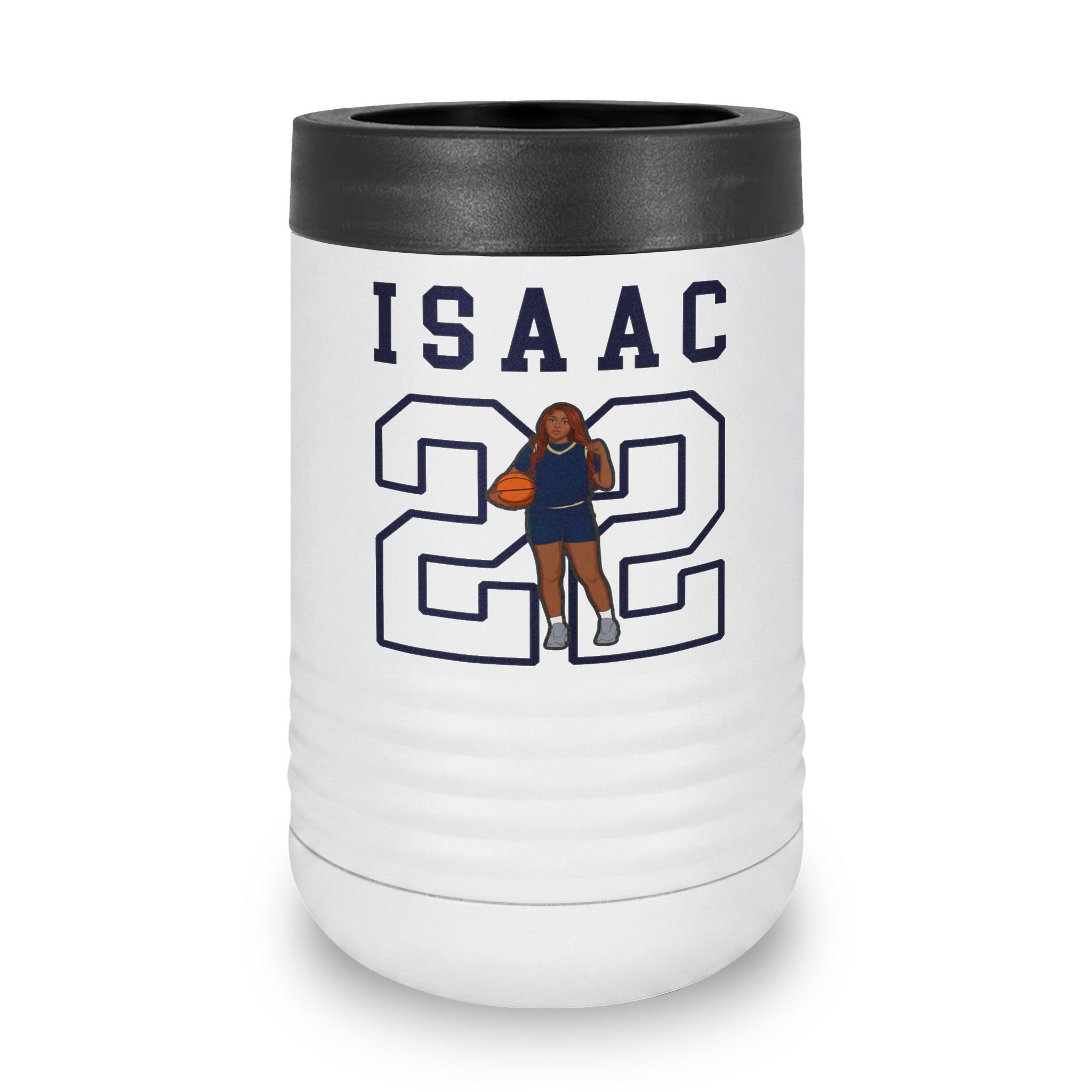 Stainless Can Cooler — character_shirsey in White