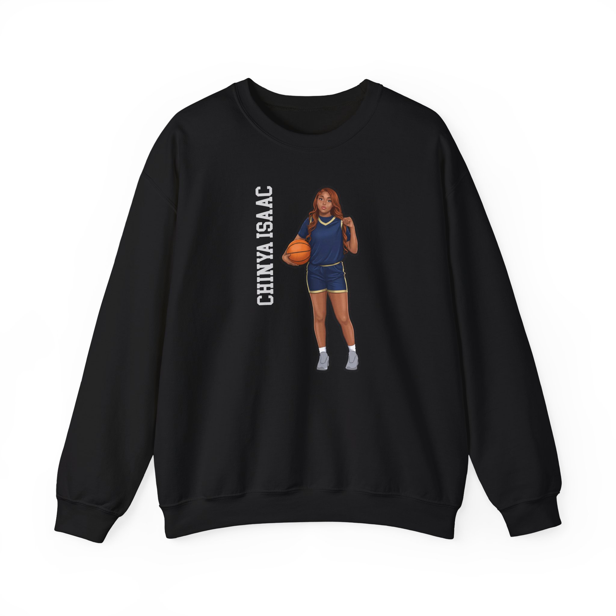 Crewneck Sweatshirt — character_name_vertical in Black
