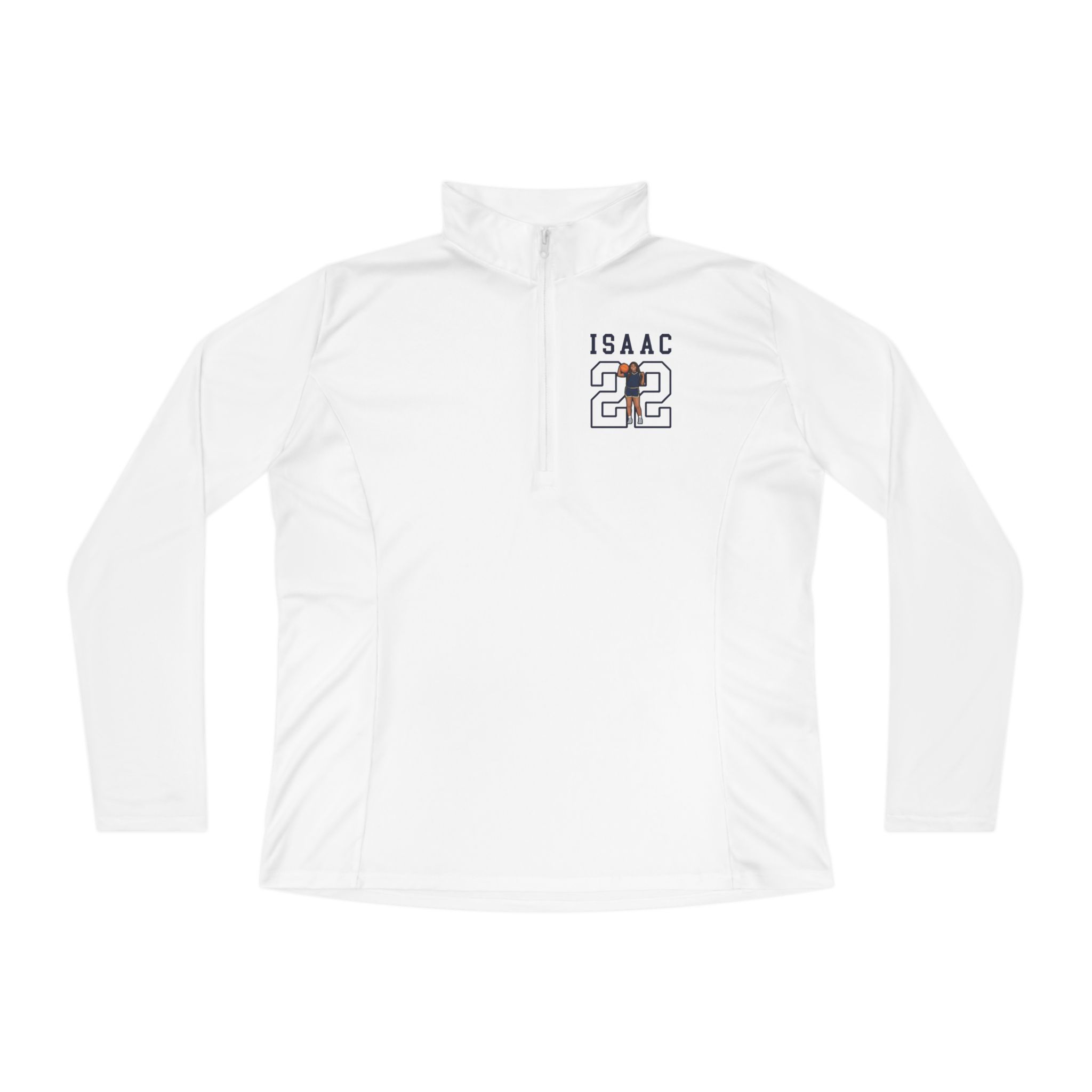 Women's Q-Zip Pullover — character_shirsey in White