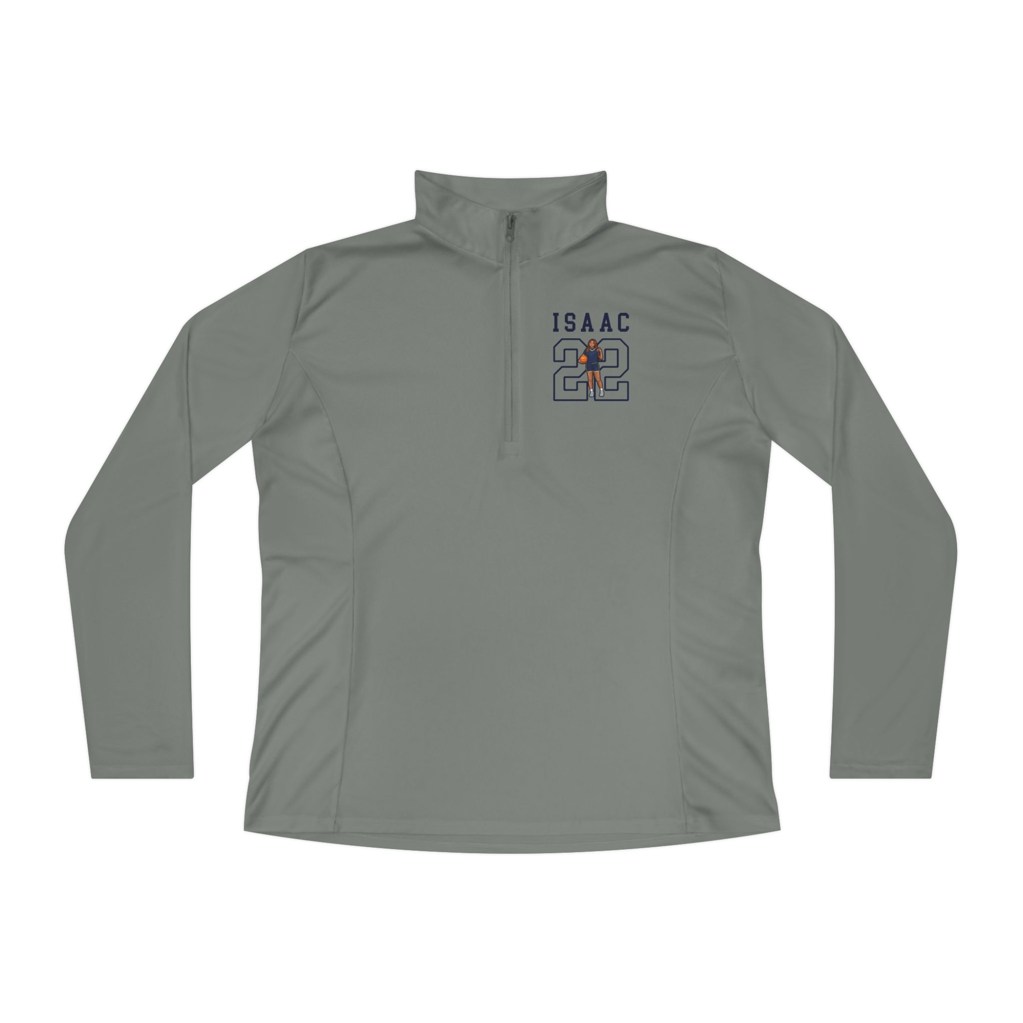 Women's Q-Zip Pullover — character_shirsey in Grey