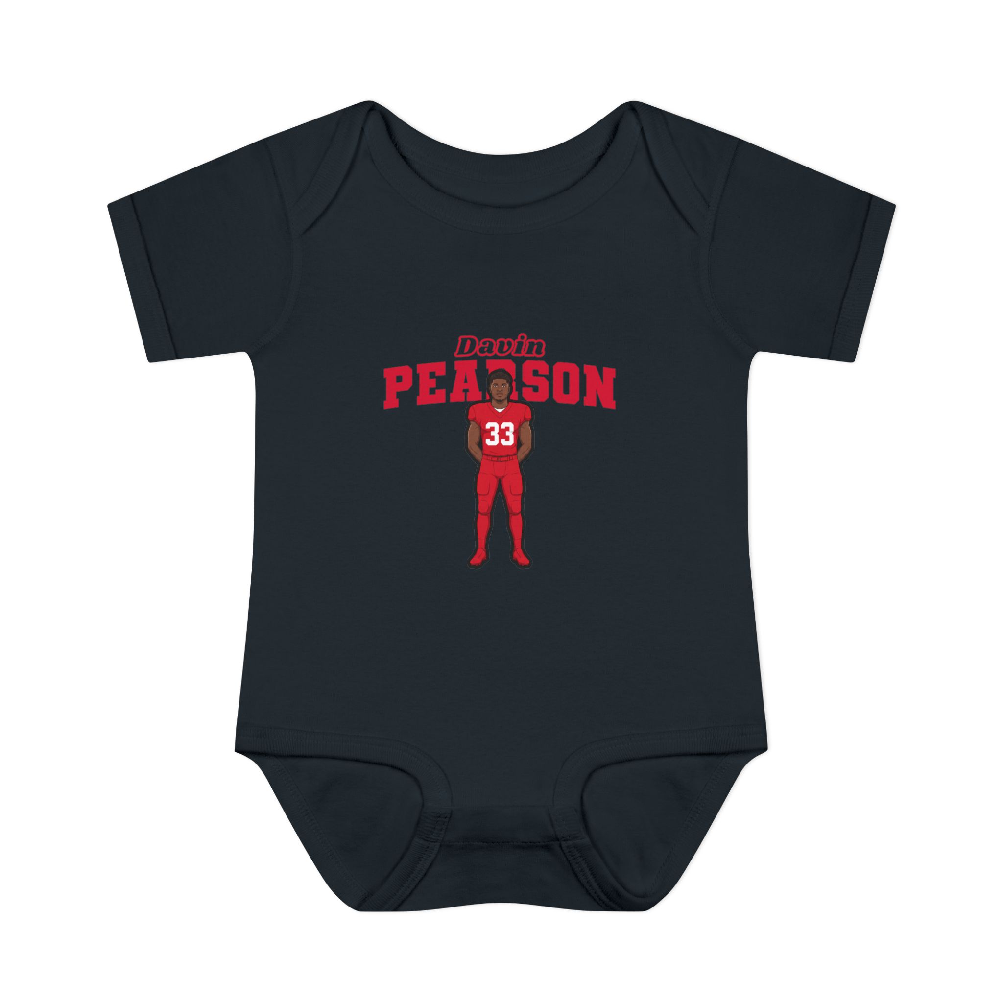 Baby Onesie — character_name_arch in Black