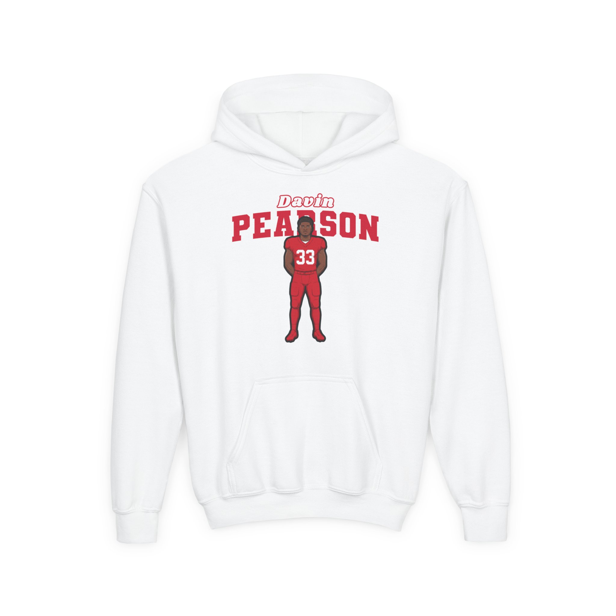 Youth Hoodie — character_name_arch in White