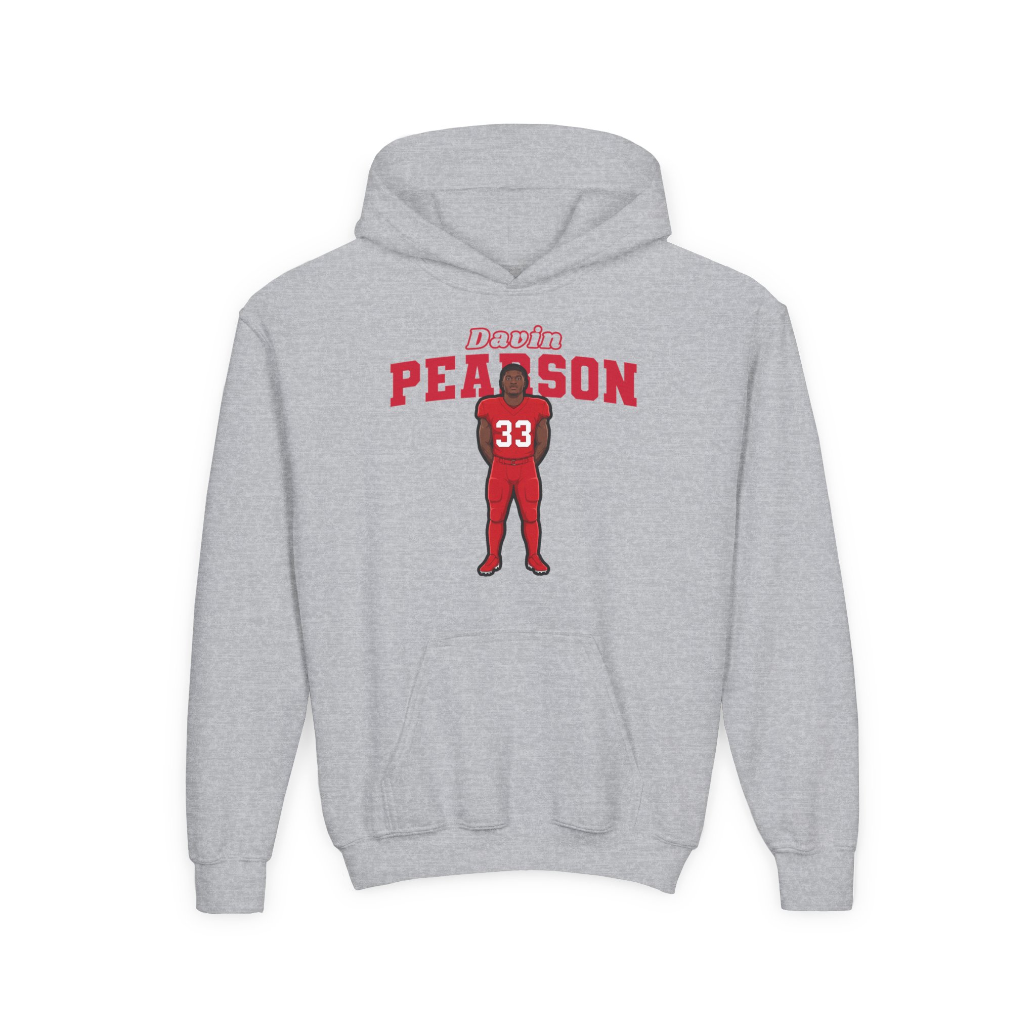 Youth Hoodie — character_name_arch in Grey