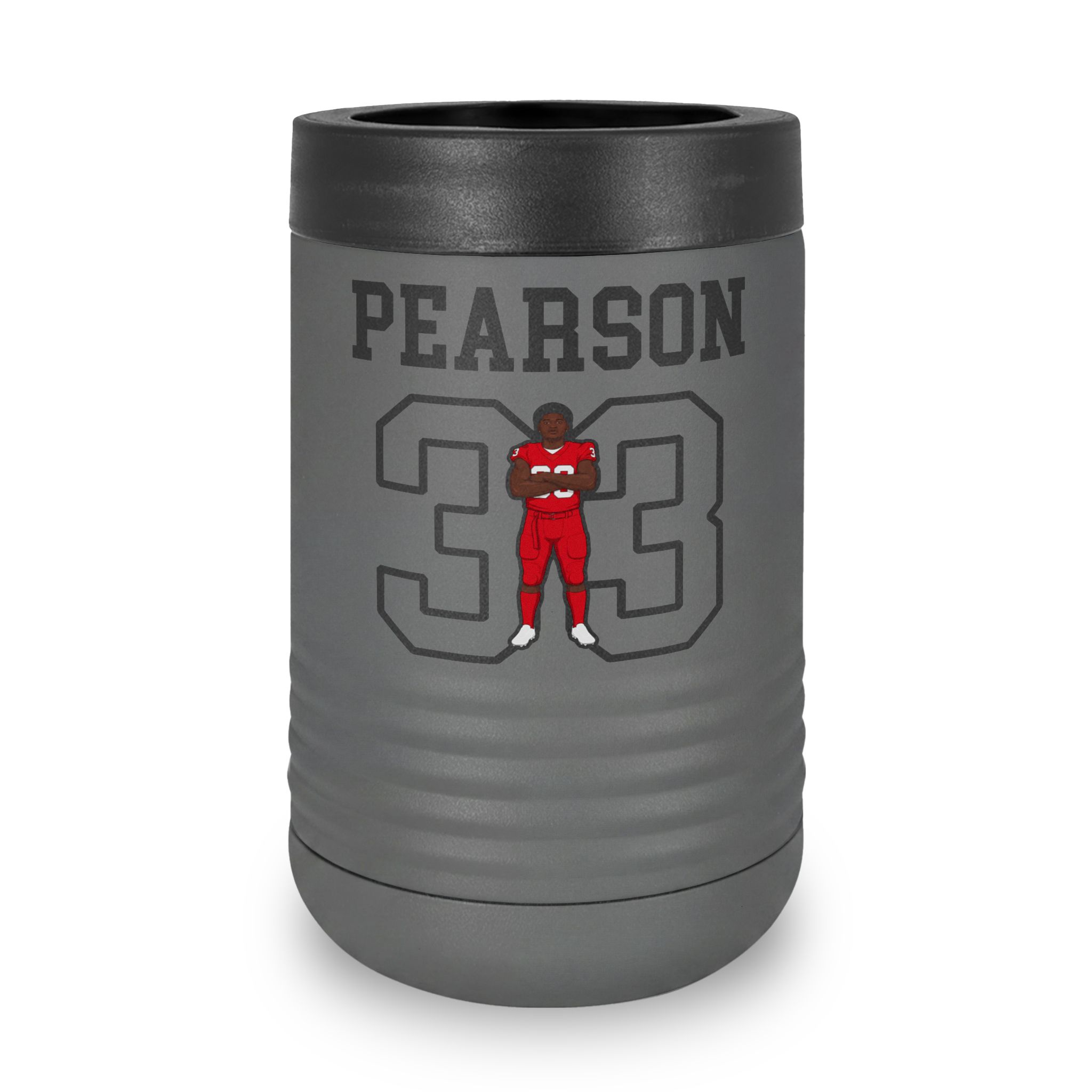 Stainless Can Cooler — character_shirsey in Grey