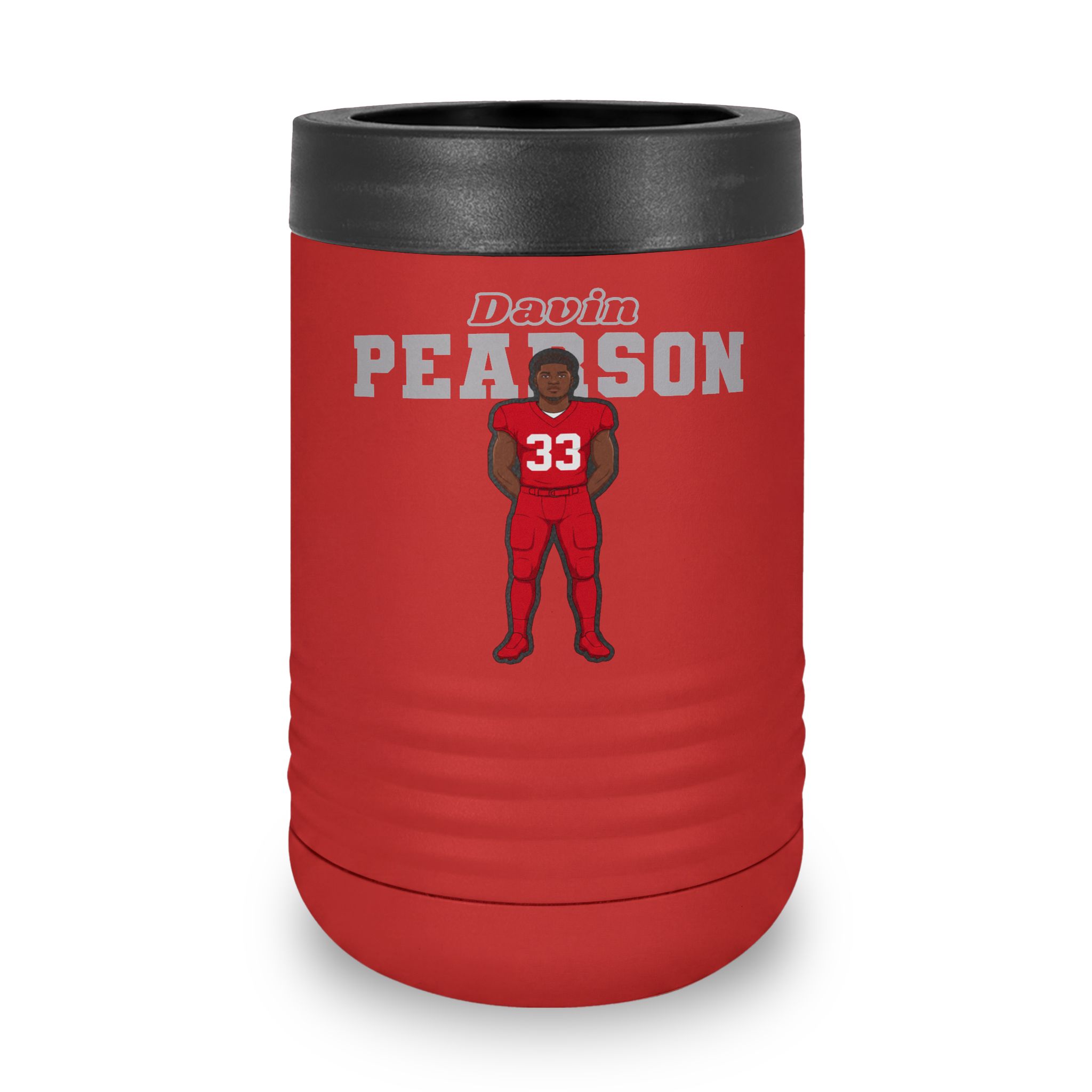 Stainless Can Cooler — character_name_arch in Red