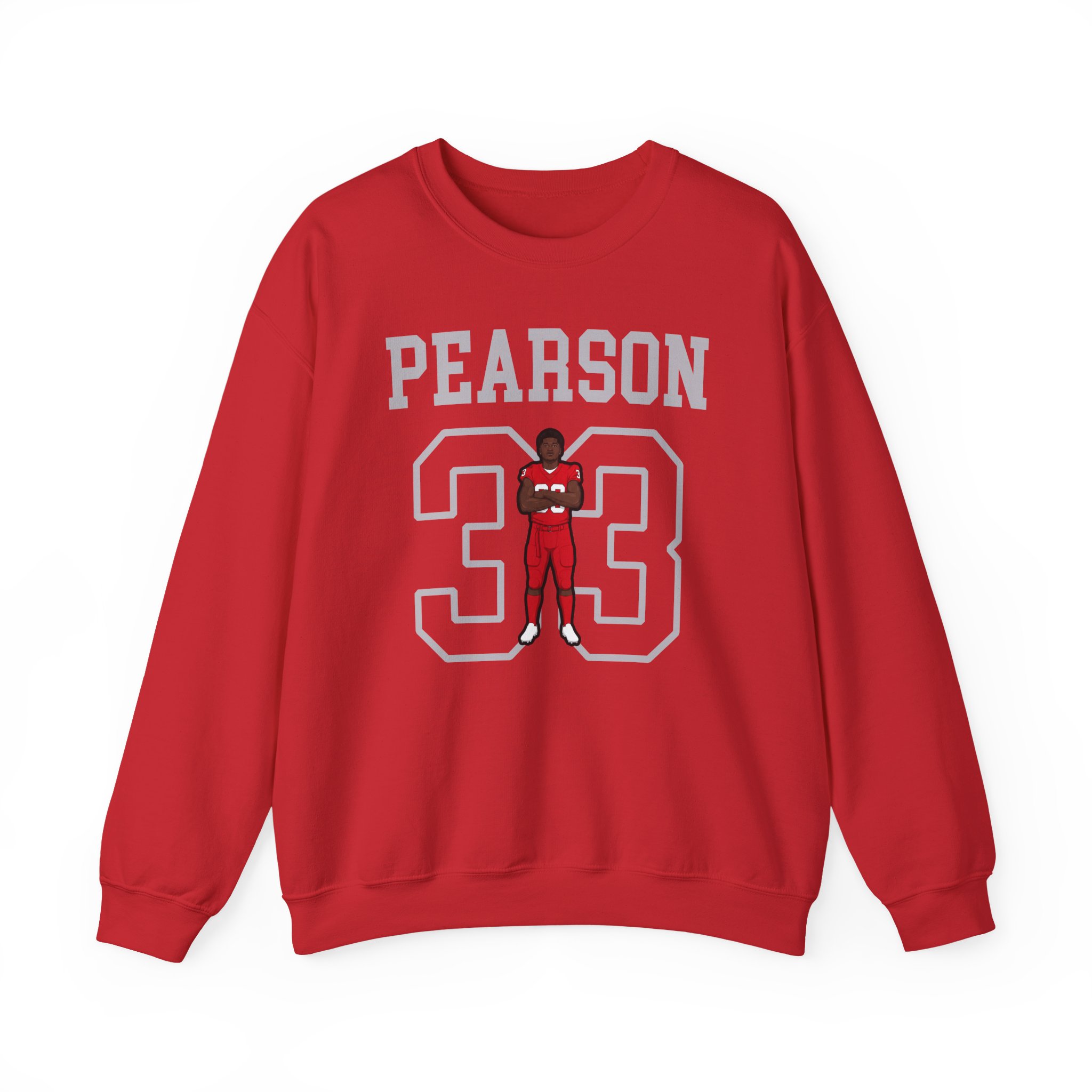 Crewneck Sweatshirt — character_shirsey in Red